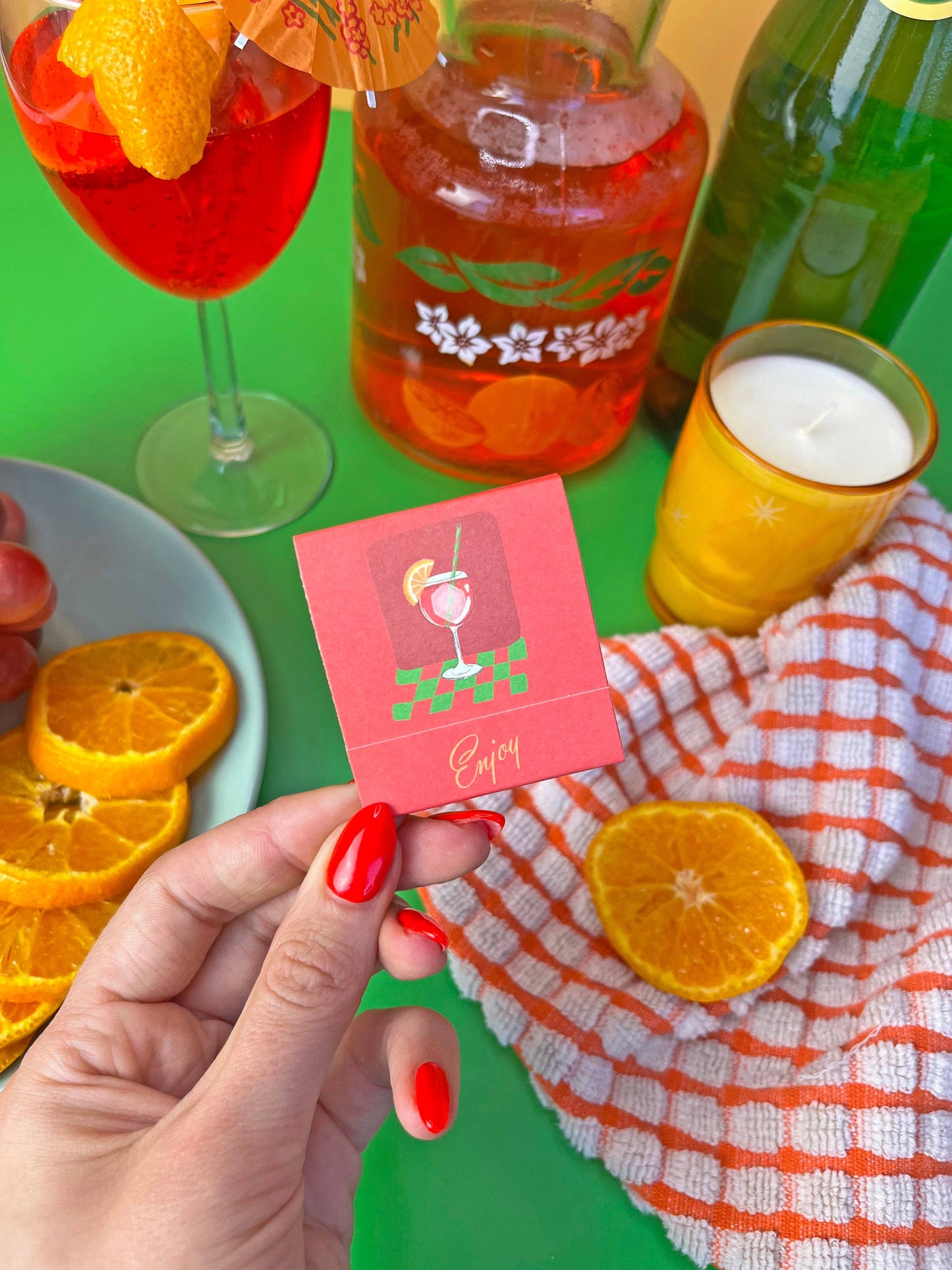 Cocktail Recipe Matches with Custom Colored Tips