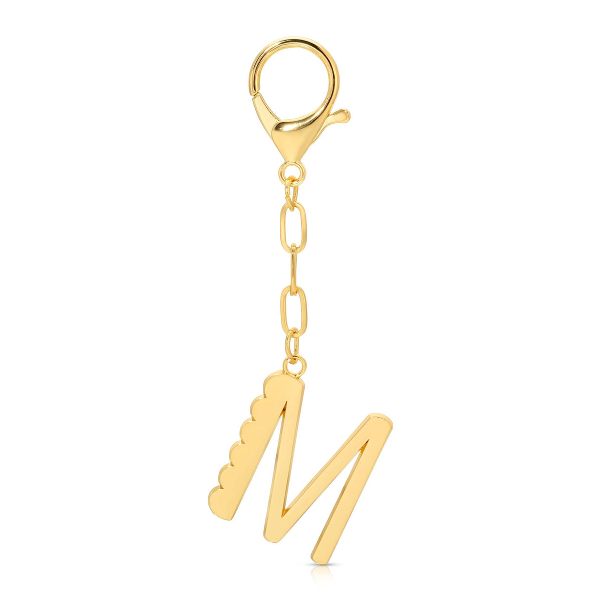 Initial M Enamel Bag Charm Keychain