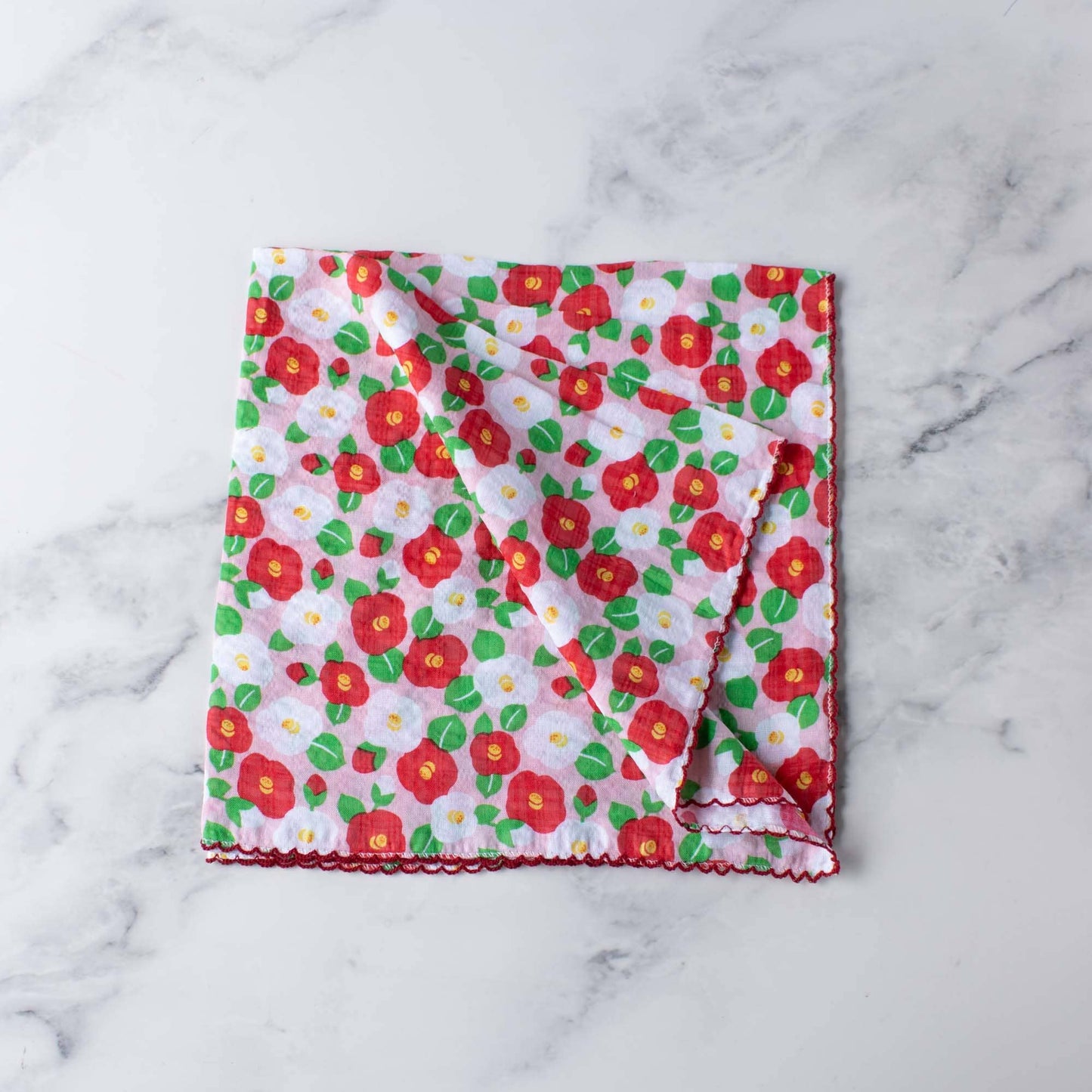 Camellia Flower Cotton Scarf