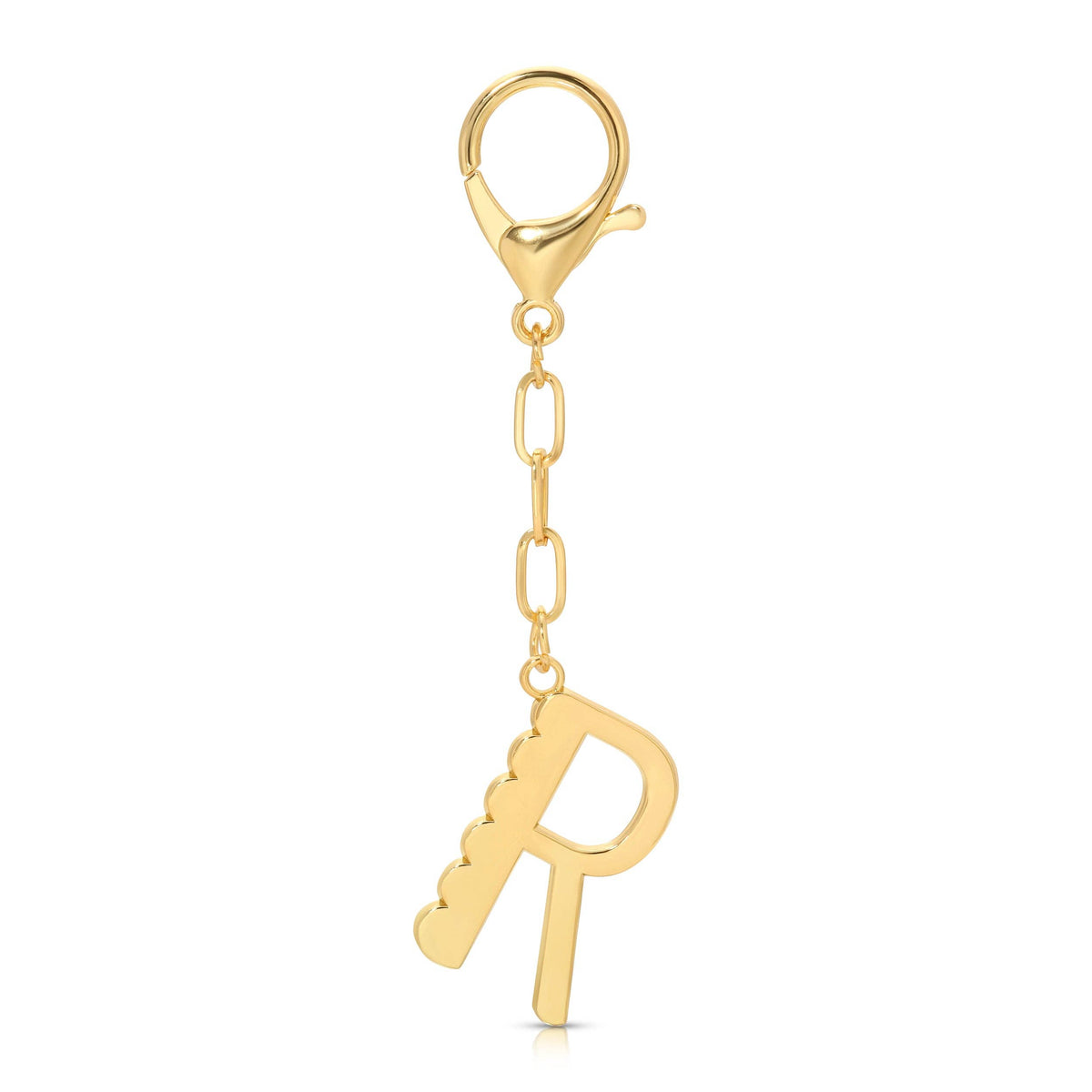 Initial R Enamel Bag Charm Keychain