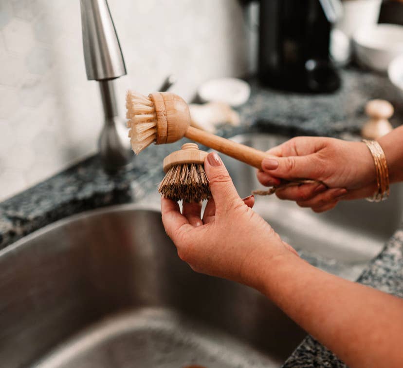 Bamboo Long Handle Dish Brush