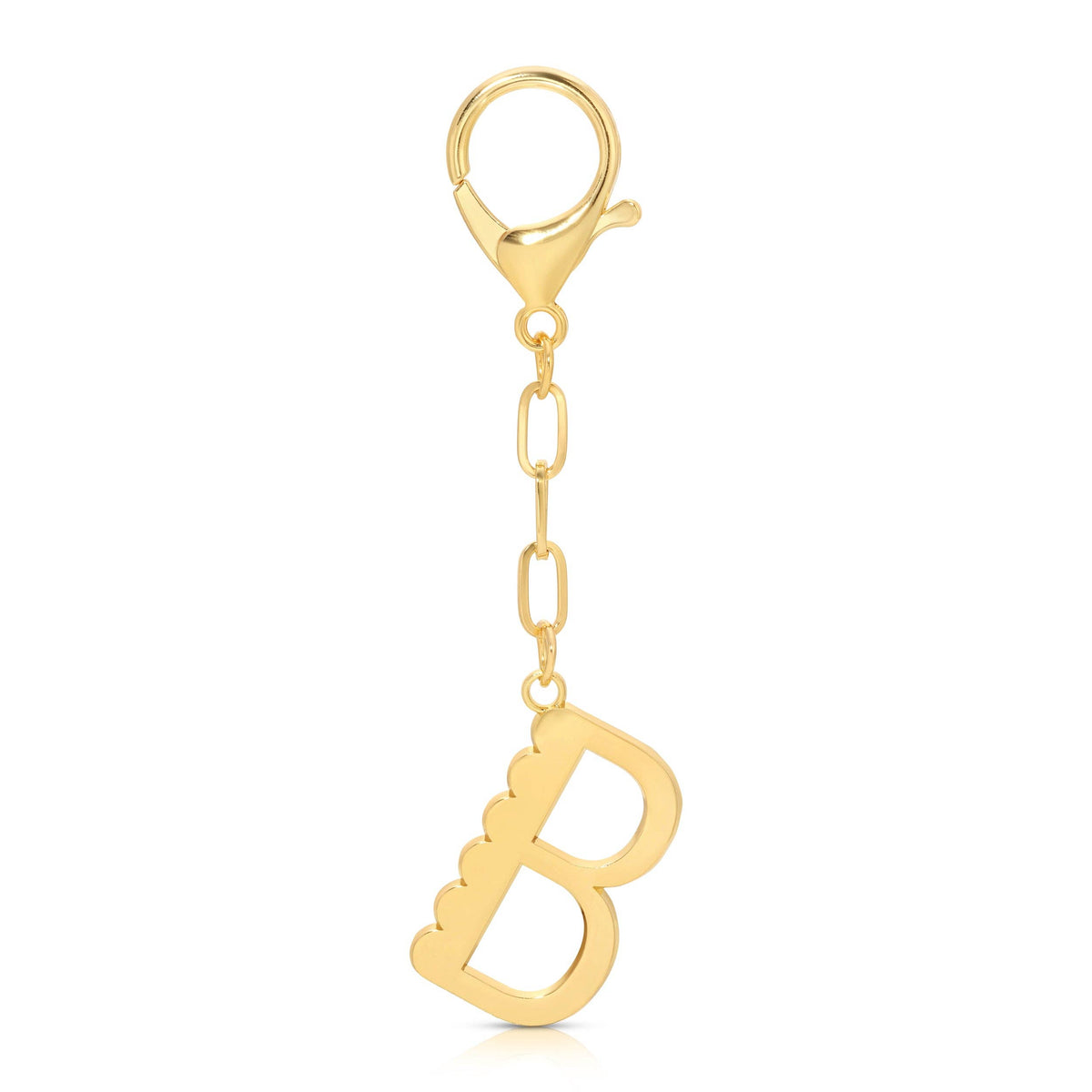 Initial B Enamel Bag Charm Keychain