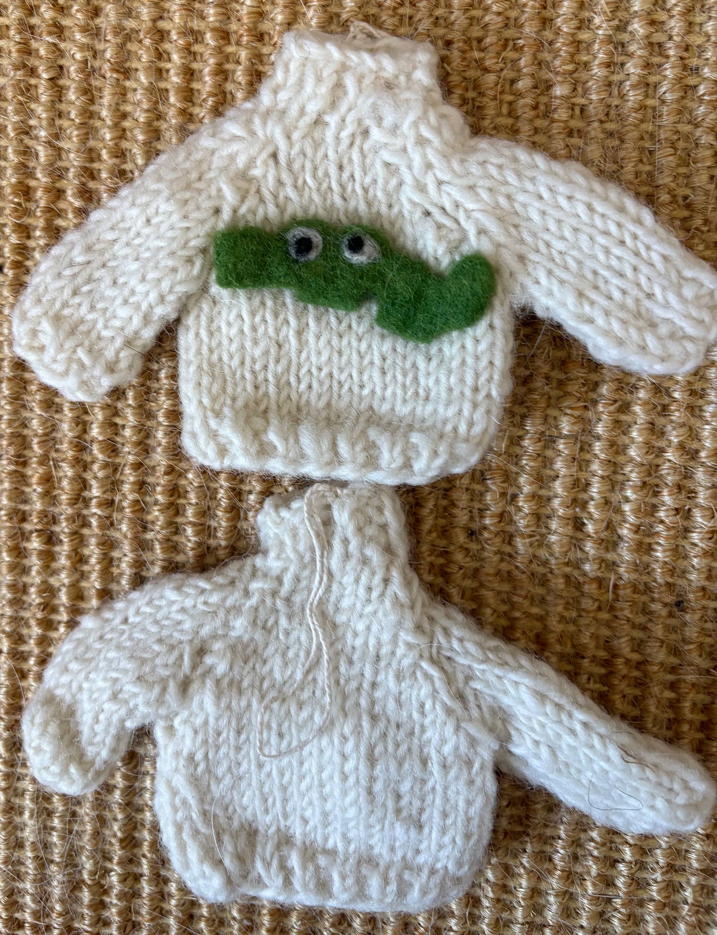 Hand-Knit "Alligator Sweater" ornament