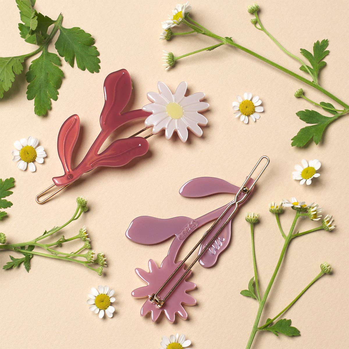 Daisy Flower Barrette Set