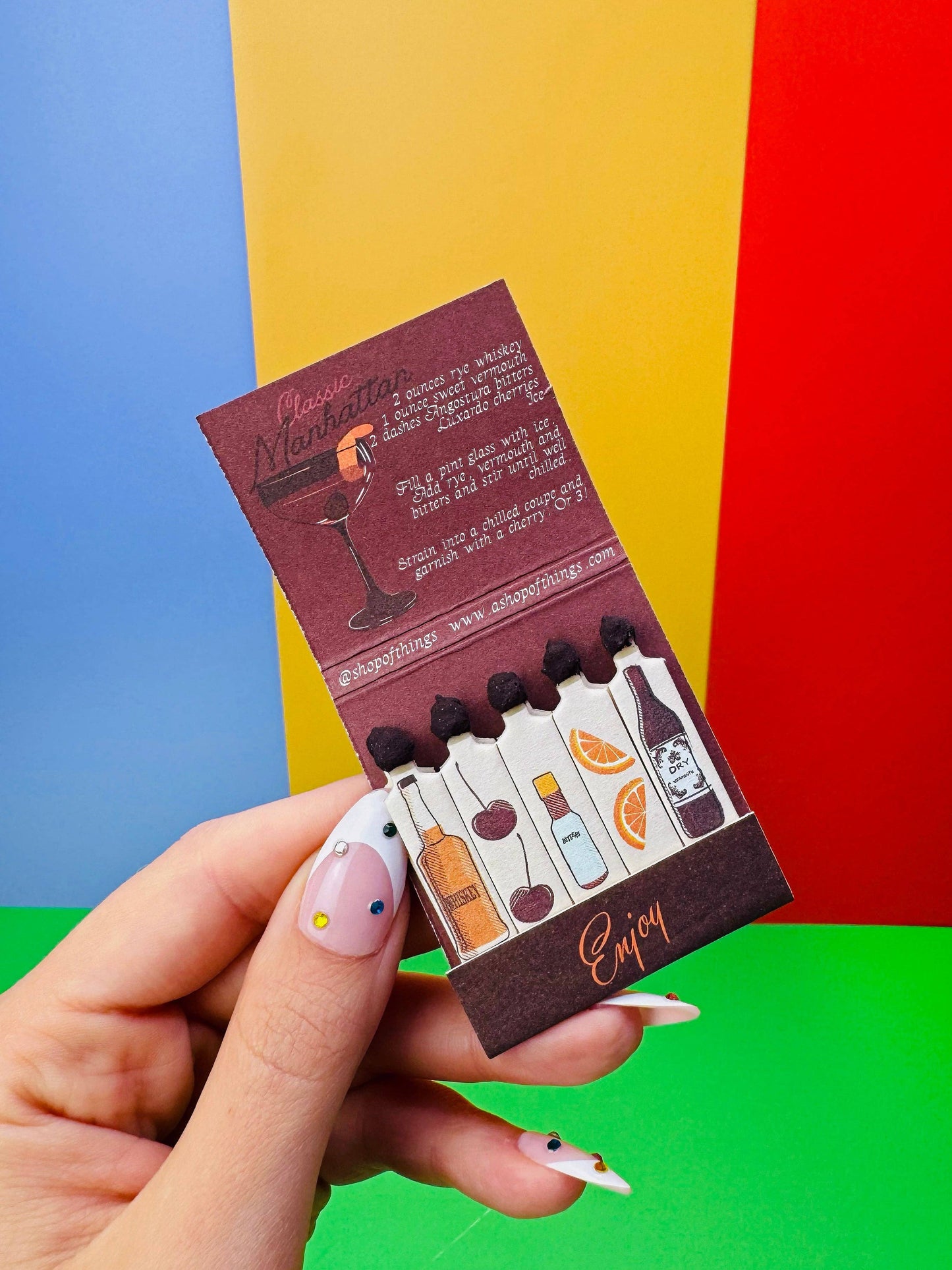 Manhattan Cocktail Matchebook