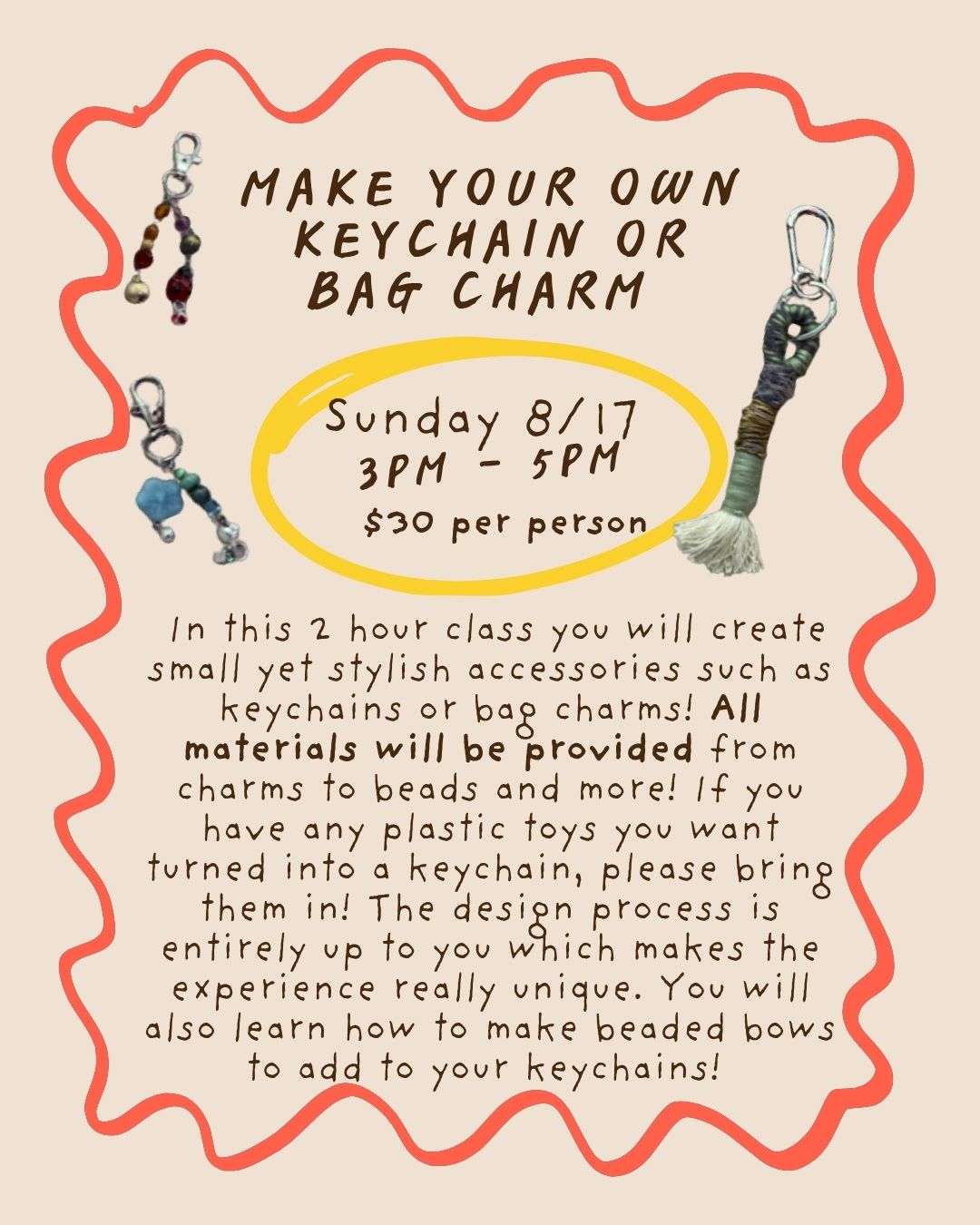 Make Your Own Keychain or Bag Charm Class