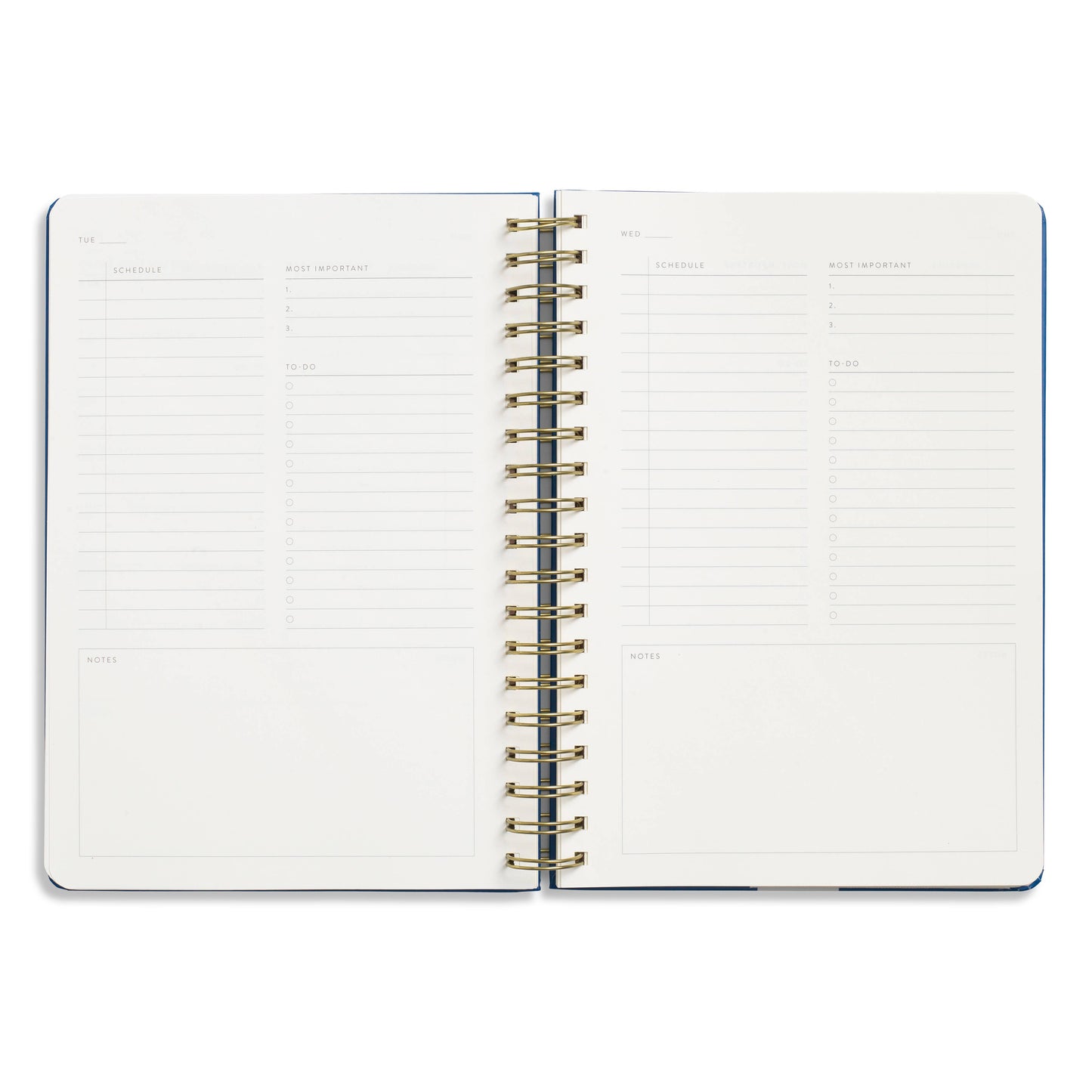 Bold Hardcover Spiral Undated Daily Planner