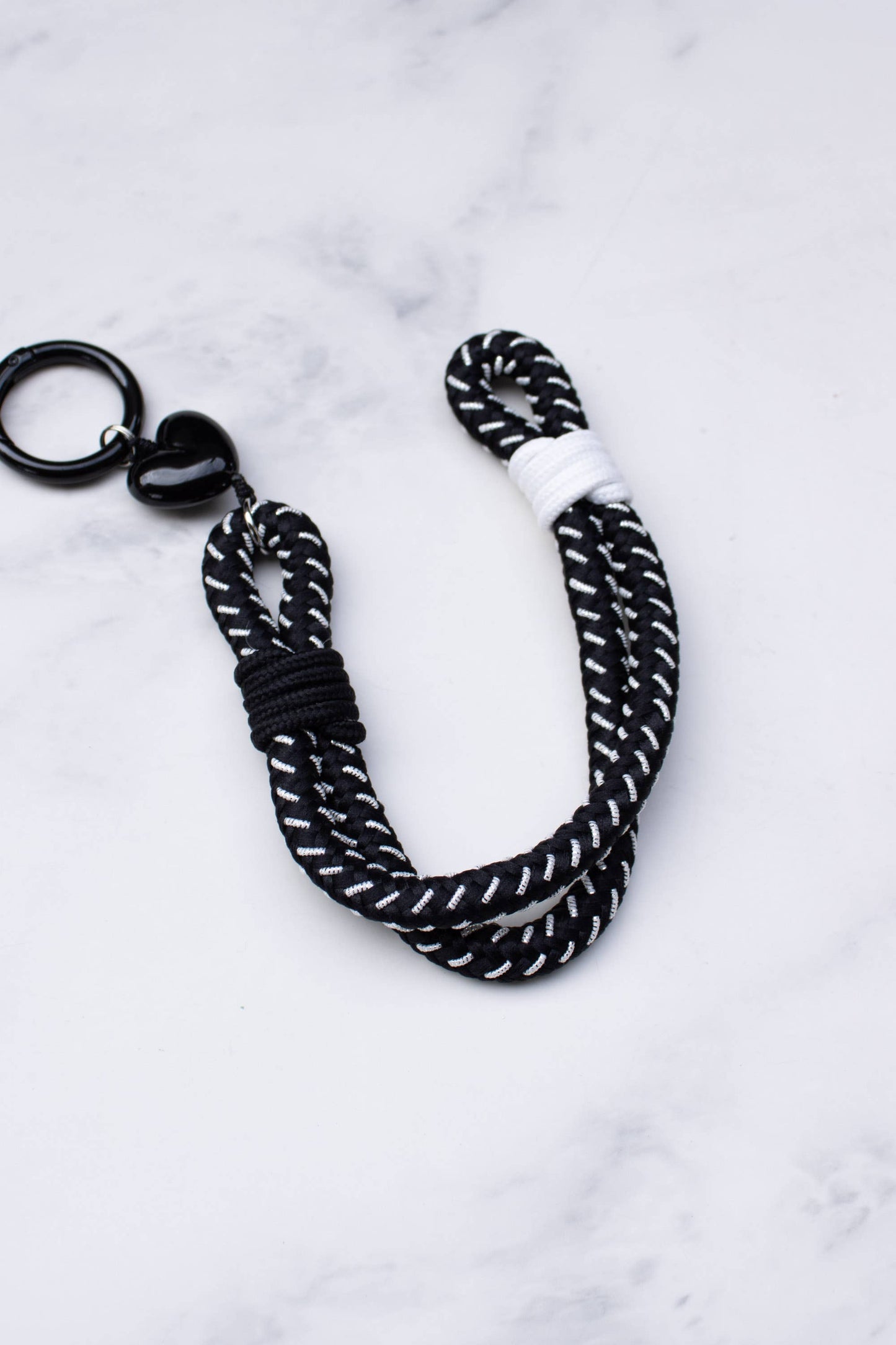 Rope Style Keychain with Heart Charm