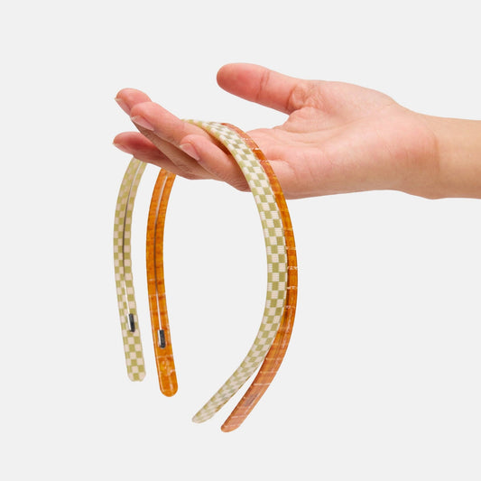 Classic Headband in Caramel Plaid