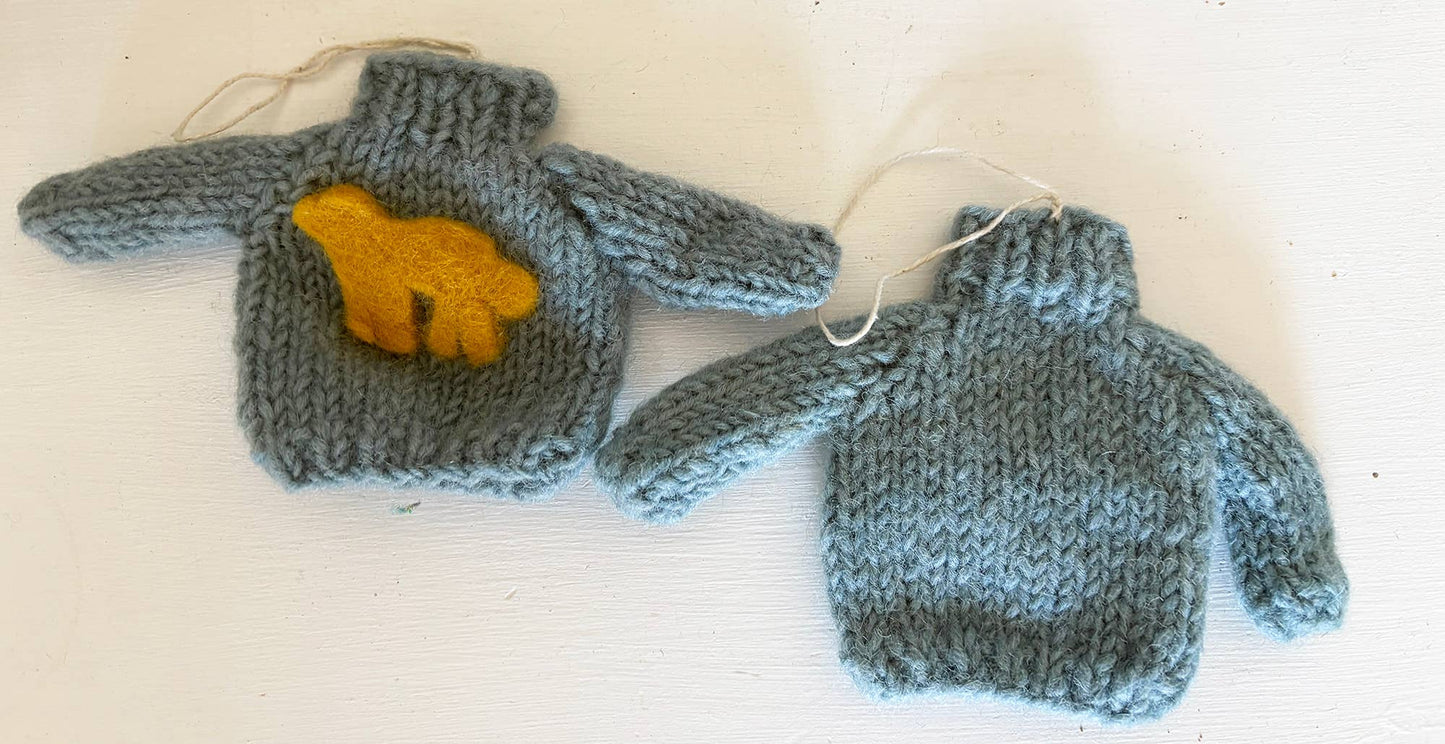 Hand-Knit "Yellow Lab Sweater" ornament