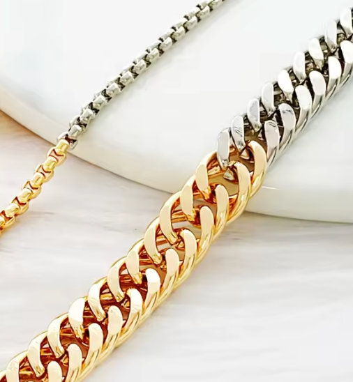 Mixed Metal Two Tone Chunky Chain Stainless Steel