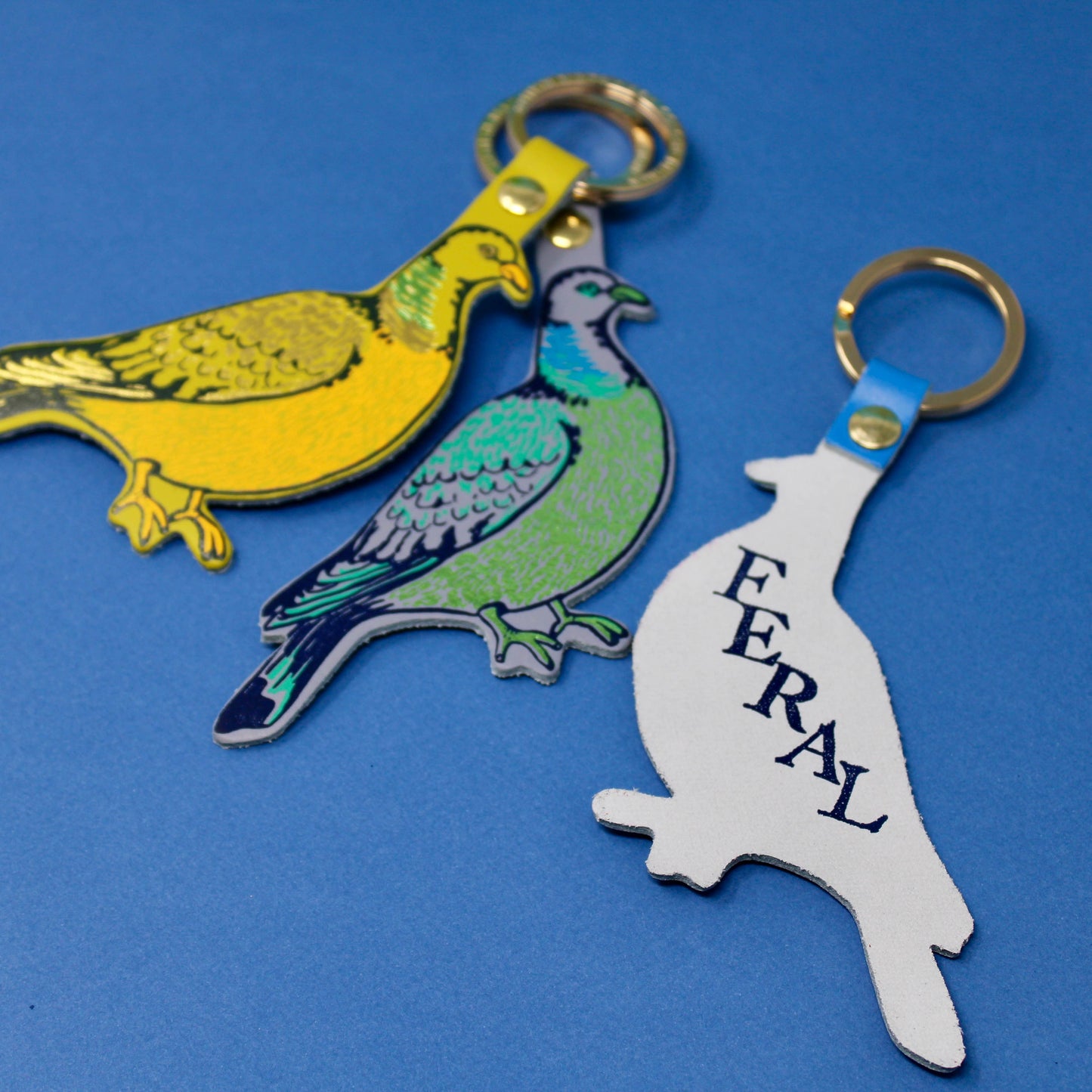 Pigeon Leather Keychain