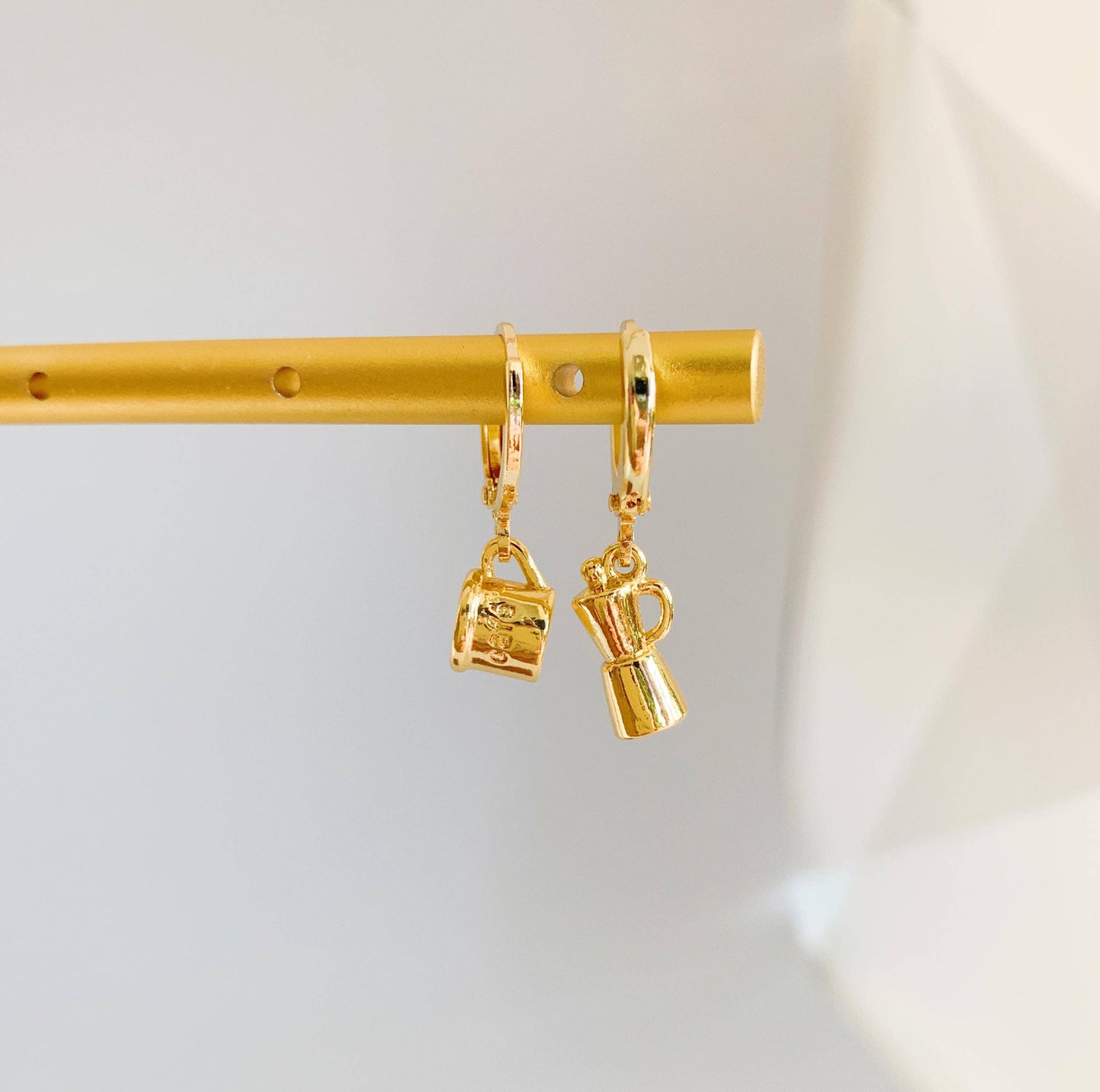 Expresso Coffee Pot and Cup Huggie Earrings