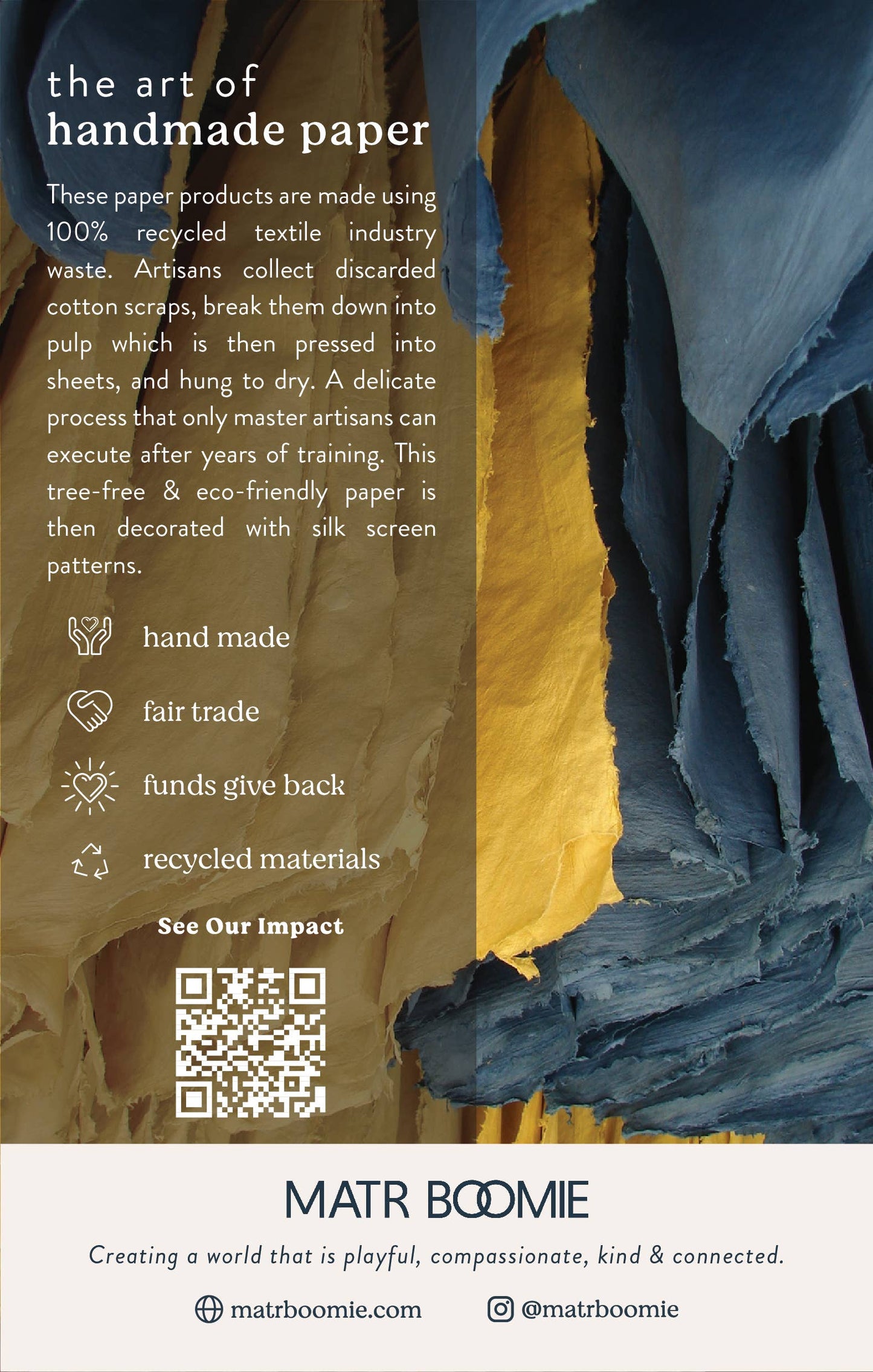 Wide Recycled Cotton Paper Gift Bag