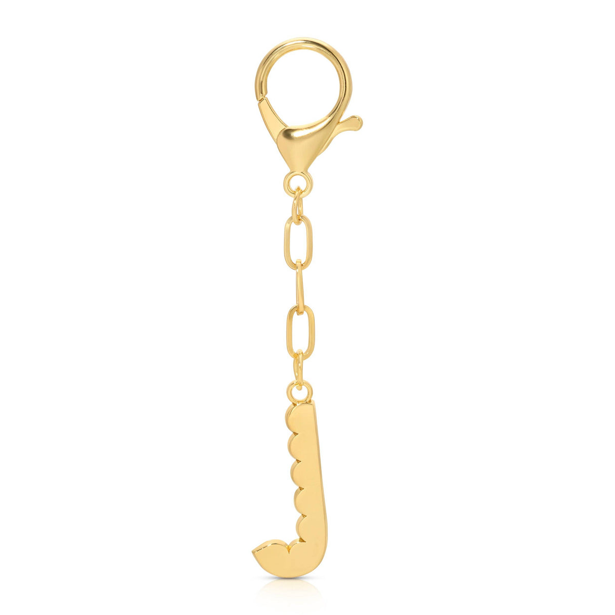 Initial J Enamel Bag Charm Keychain