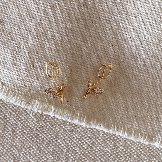 Tulip Stud Earrings (Gold Filled)