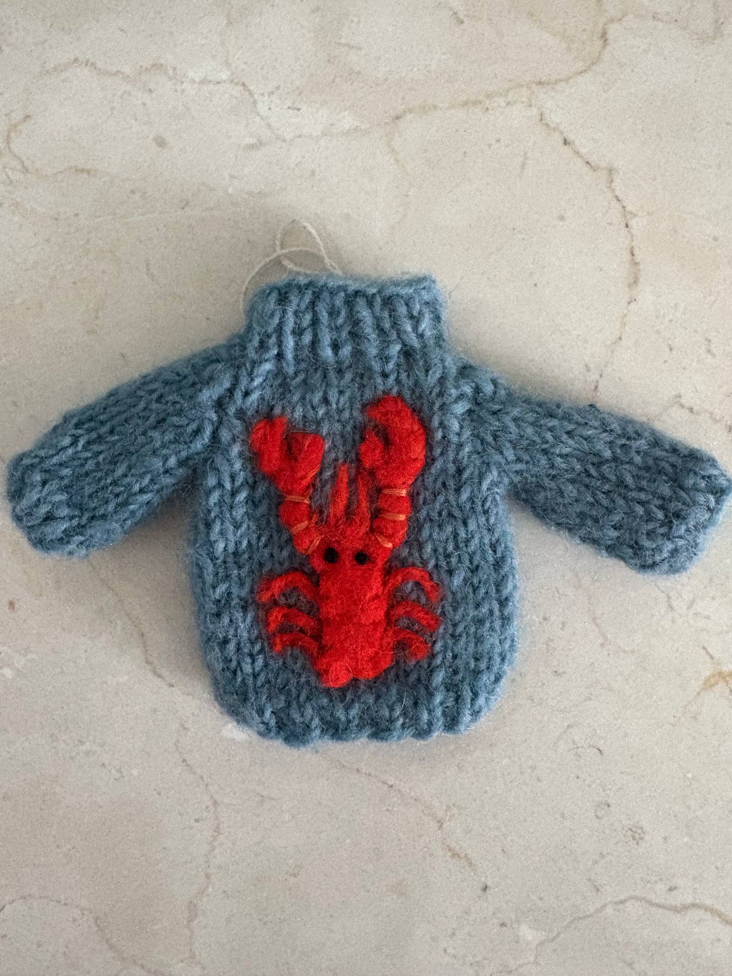 Hand Knit "Lobster" Sweater ornament