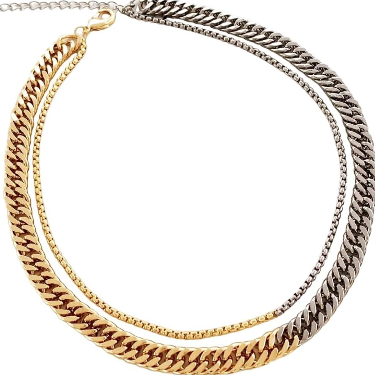 Mixed Metal Two Tone Chunky Chain Stainless Steel