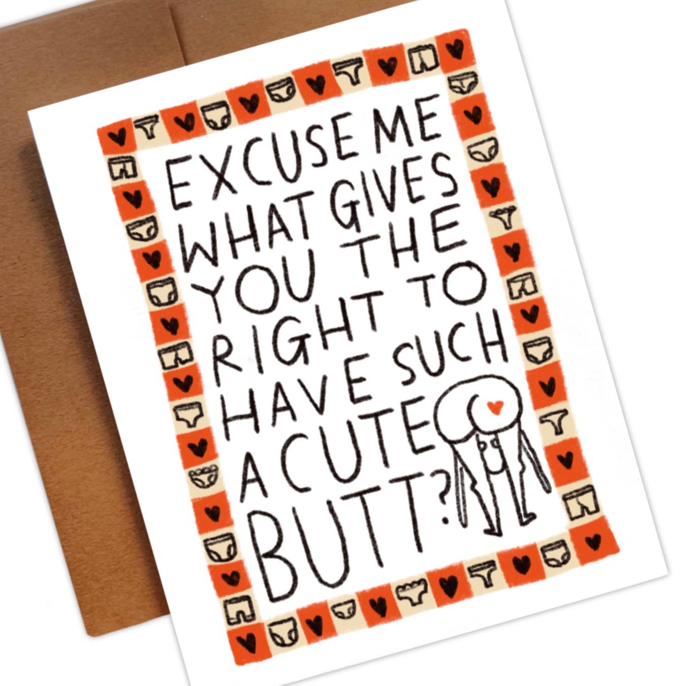 CUTE BUTT Greeting Card