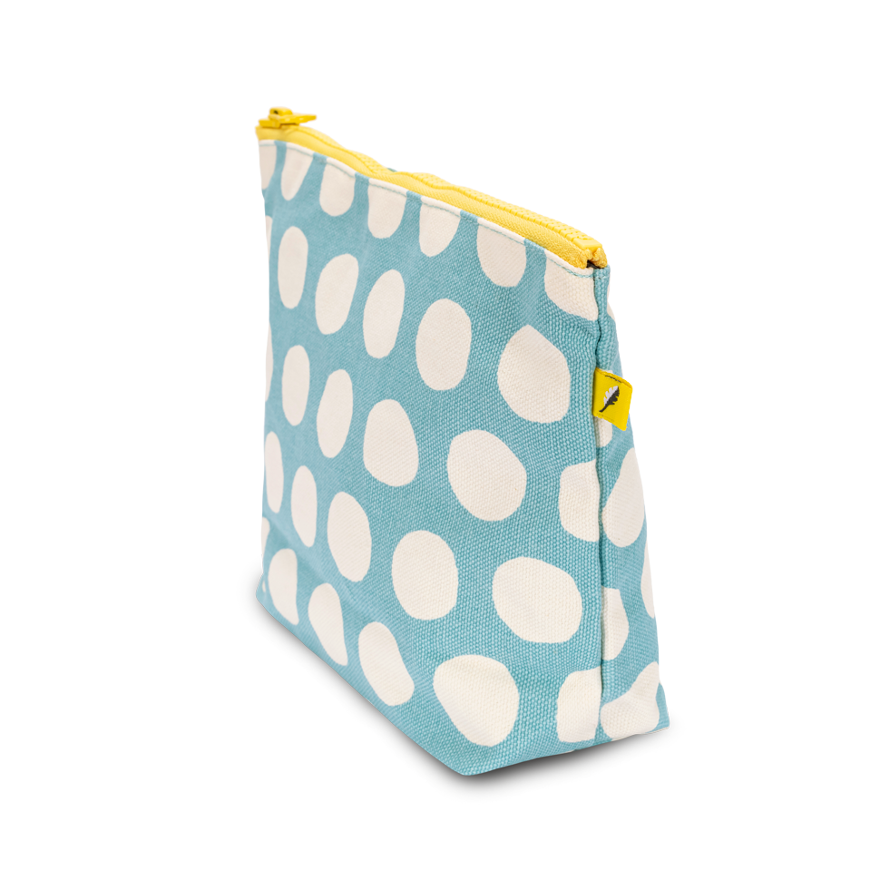 Mid Zip Bag : Dot Blue