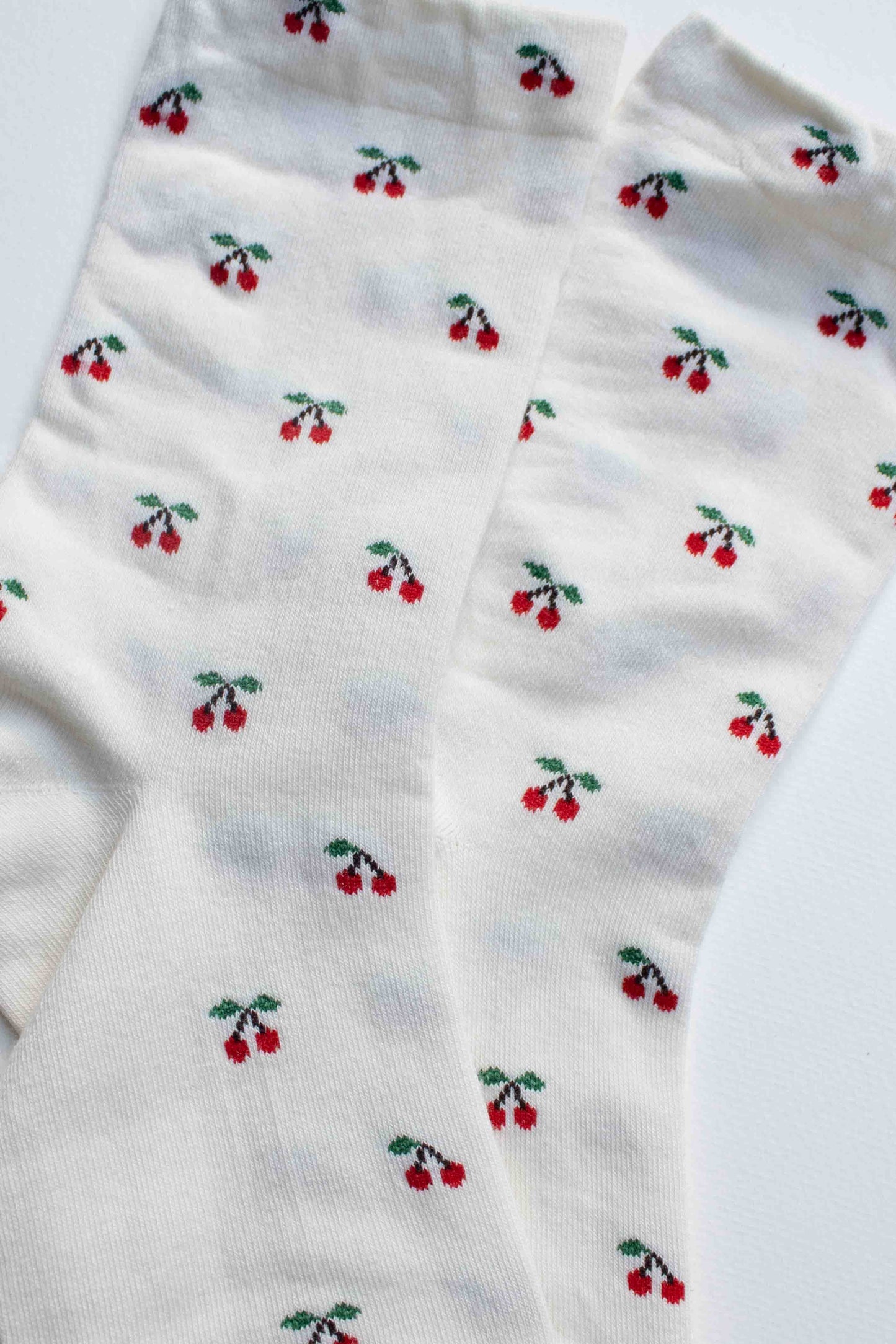 Cherry Pattern Cotton Blend Socks