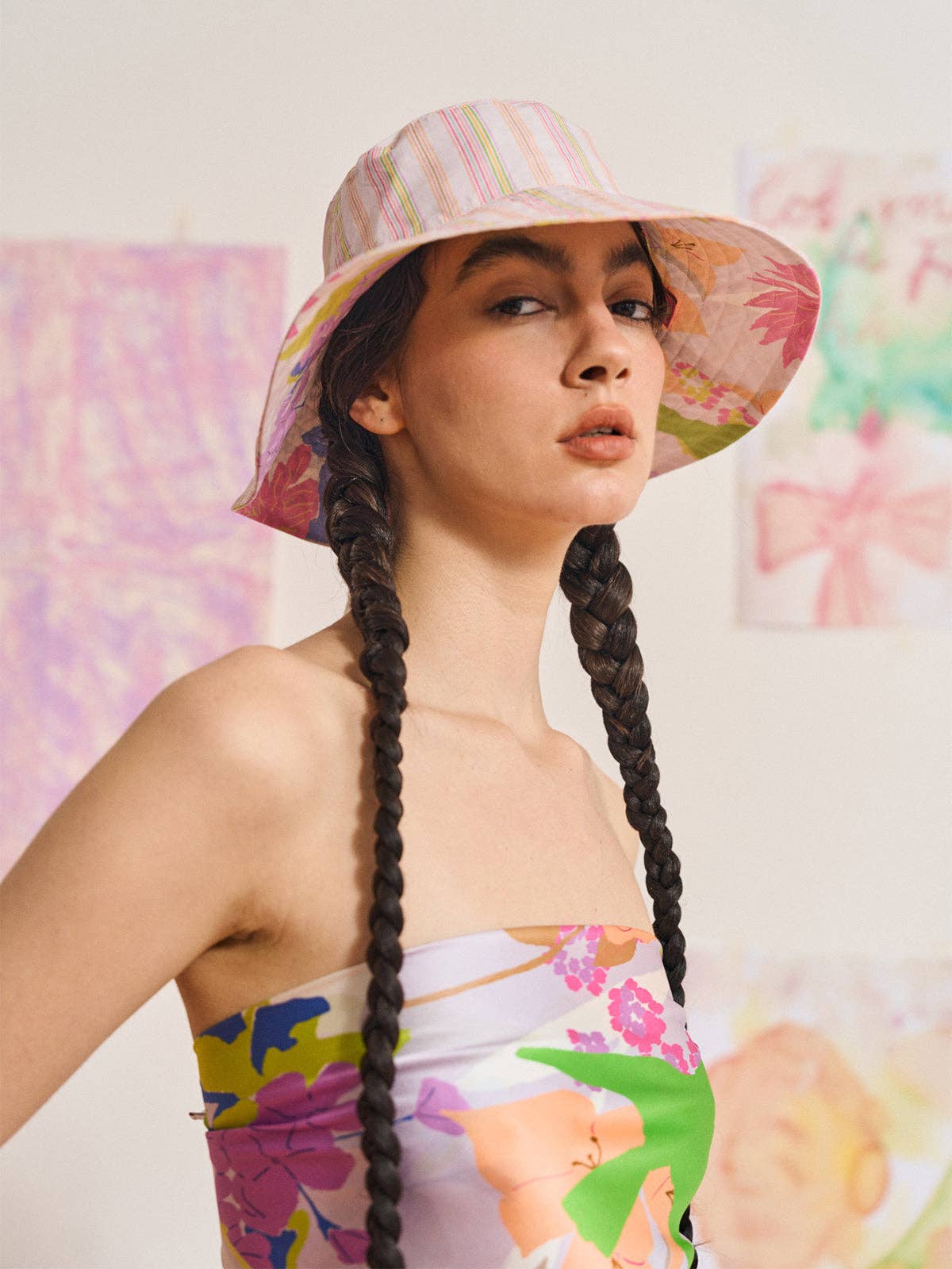 Cotton Reversible Sun Hat - Pink