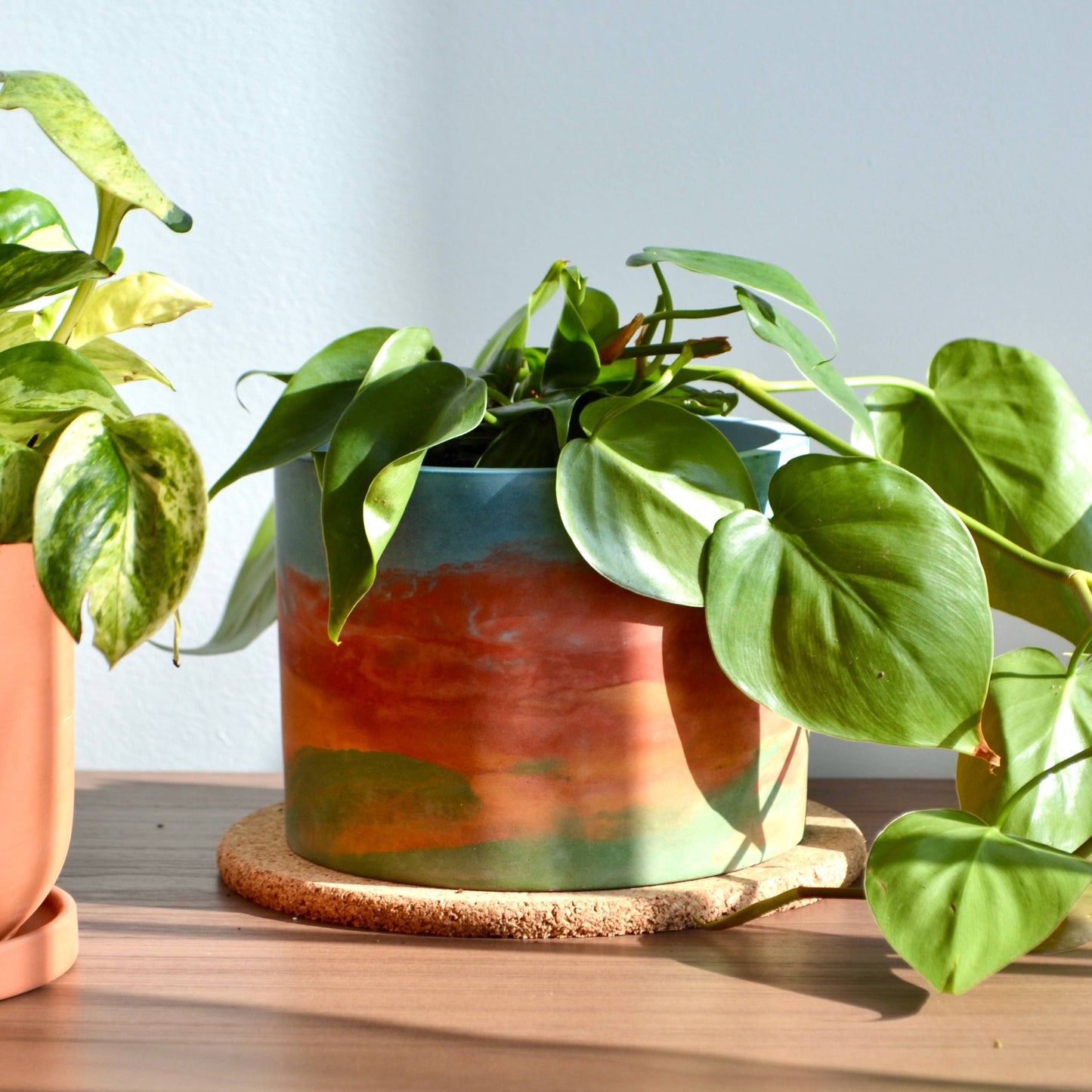 Rainbow Watercolor Planter