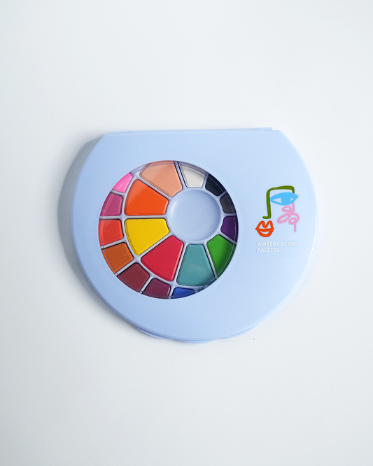 24 Color Watercolor Palettes & Brush