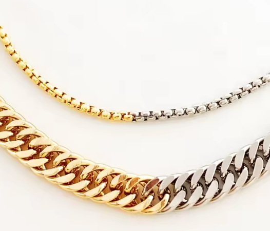 Mixed Metal Two Tone Chunky Chain Stainless Steel
