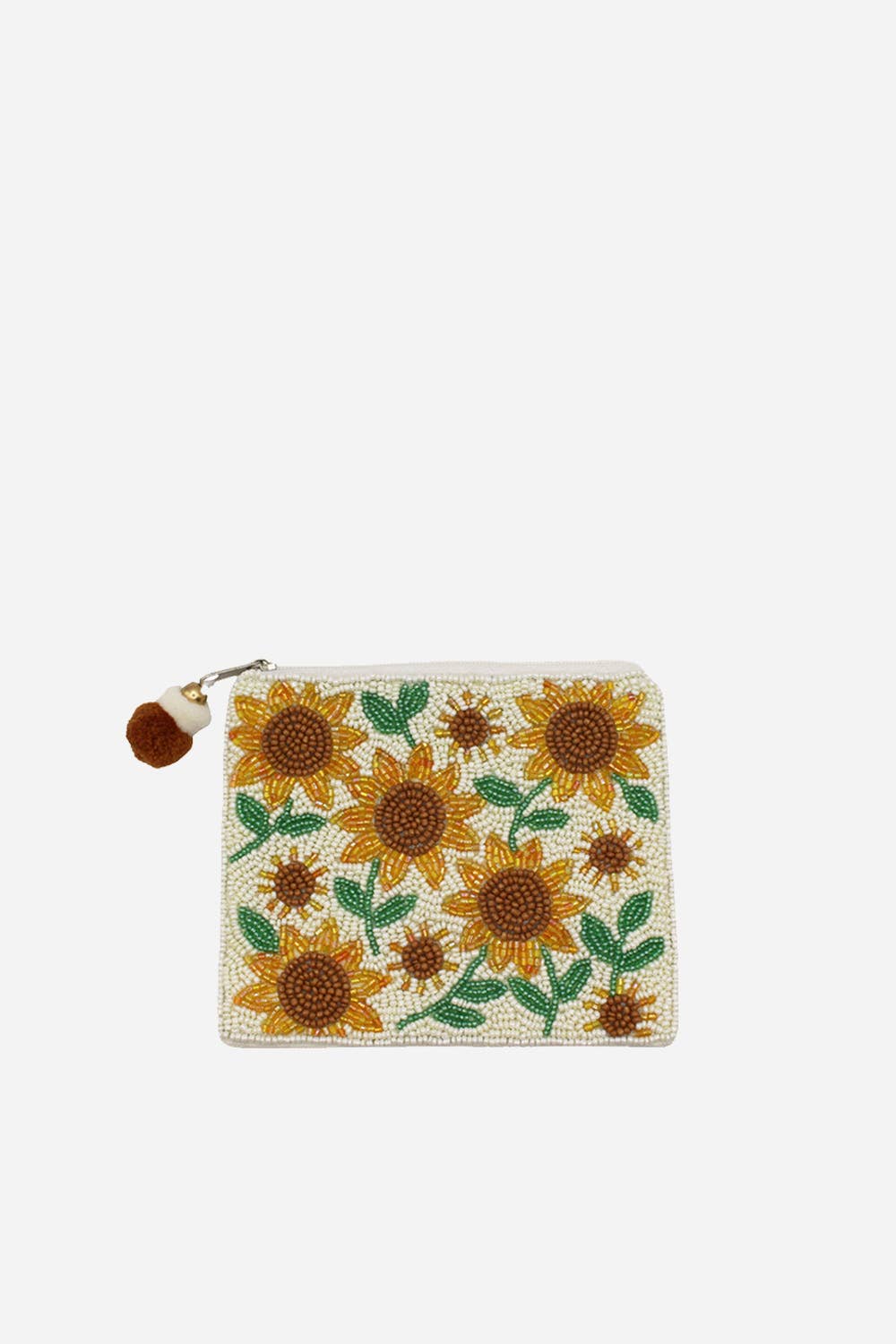 Sunflowers Beaded Coin Pouch