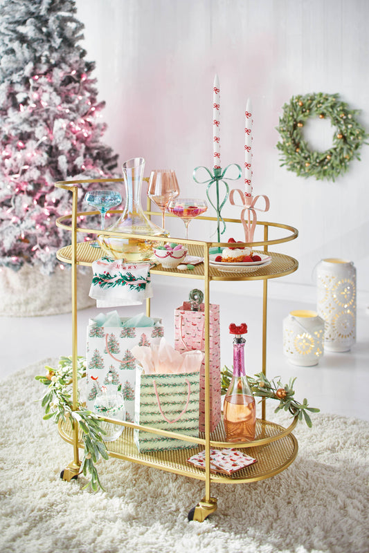 Very Merry Bow Taper Candle Holder