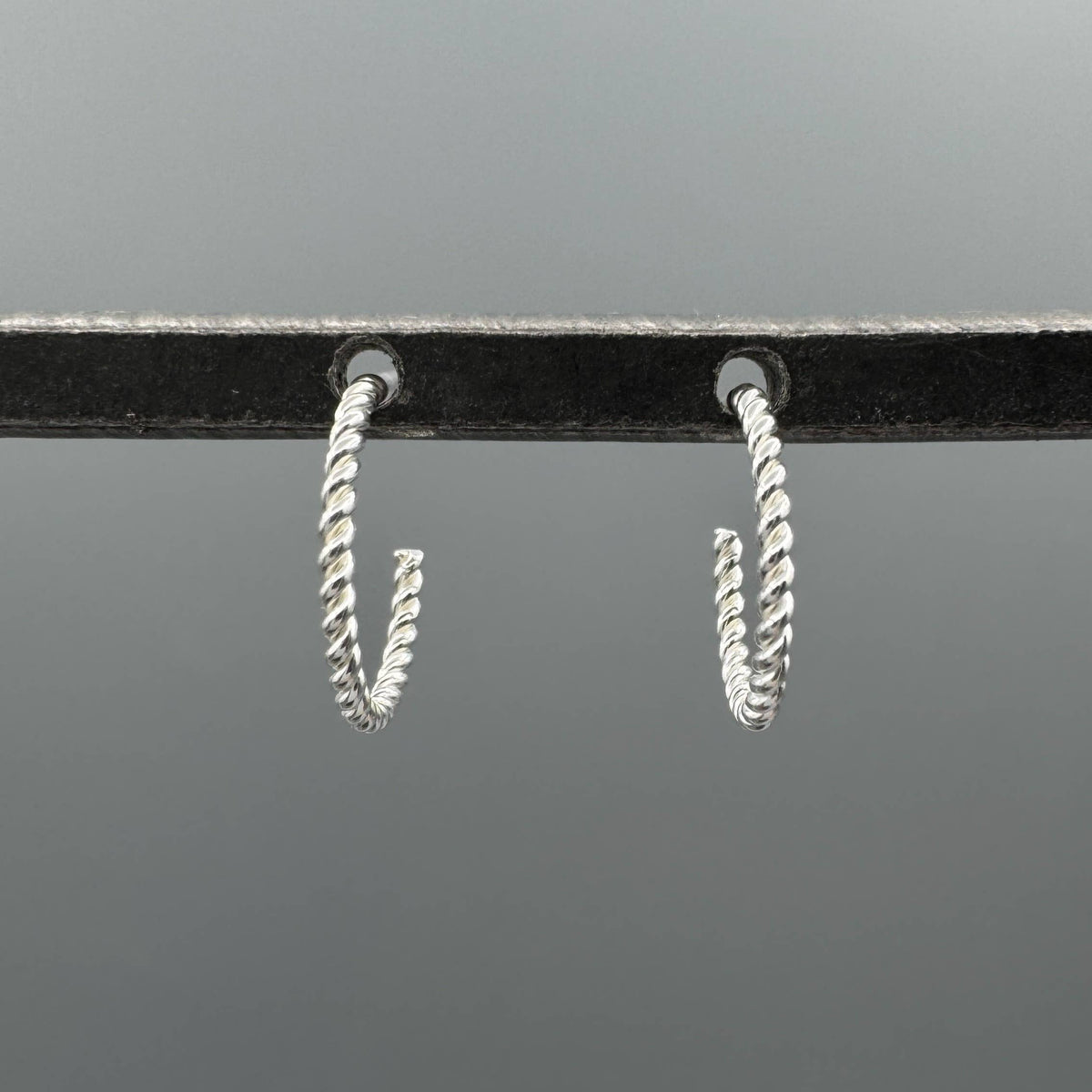 Sterling Silver Twisted Rope Huggie Hoops