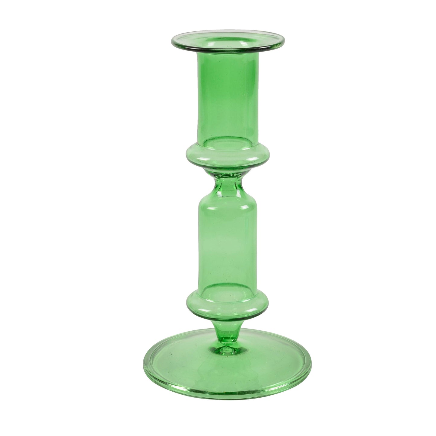 Vera Green Glass Candleholder