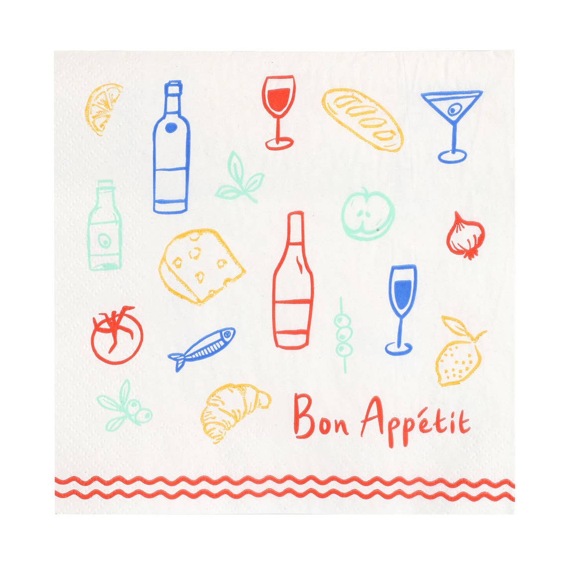 Bon Appetit Icons Paper Napkins - 20 Pack