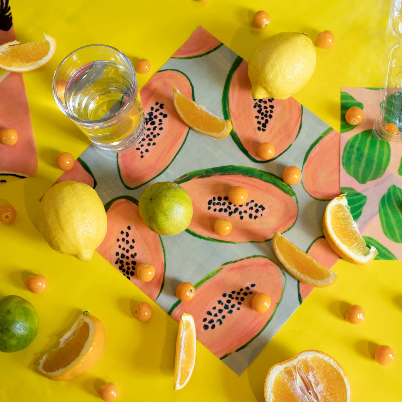 Fruit print Beeswax Wrap Set