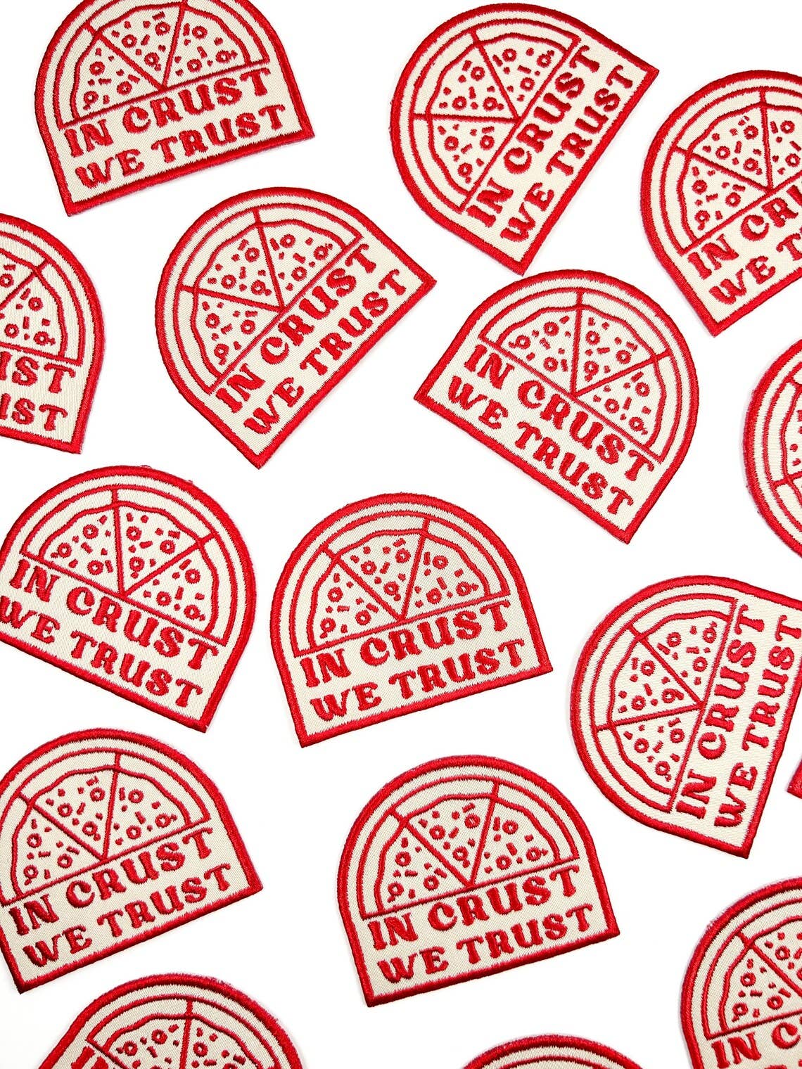 In Crust We Trust Pizza Iron-On Patch