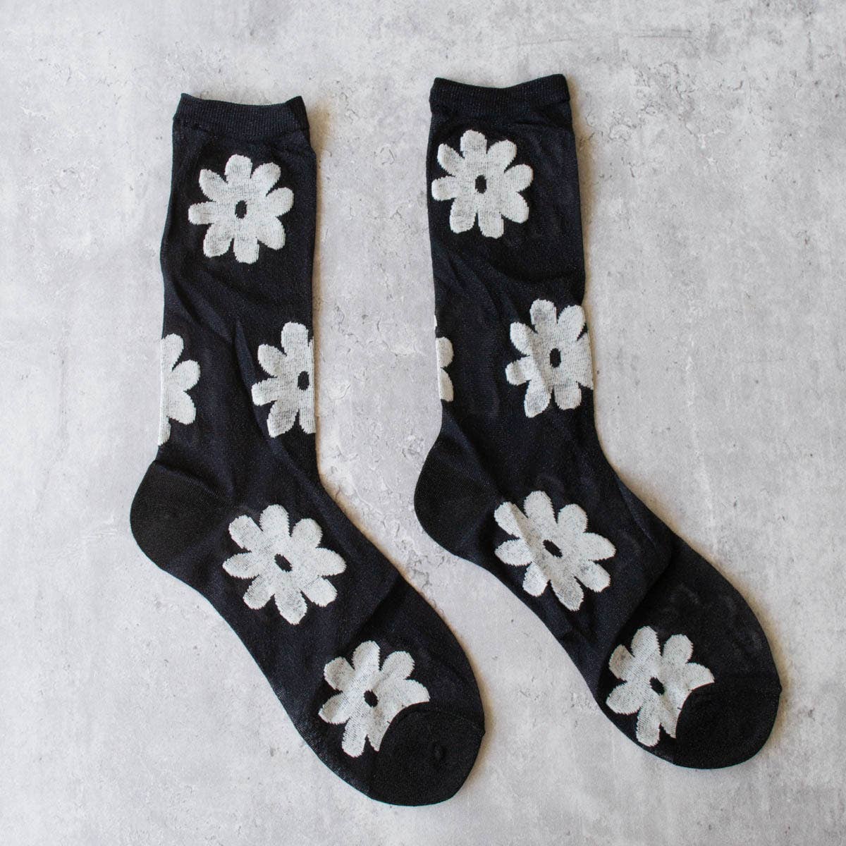 Vintage Glitter Flower Socks