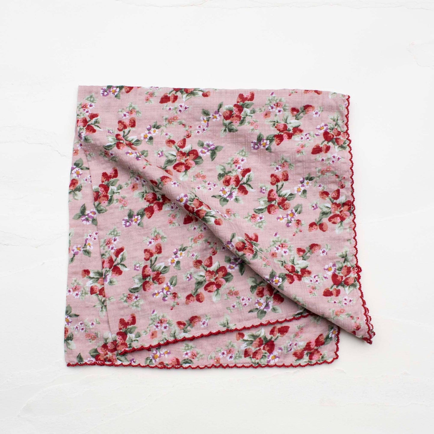 Vintage Strawberry Cotton Scarf