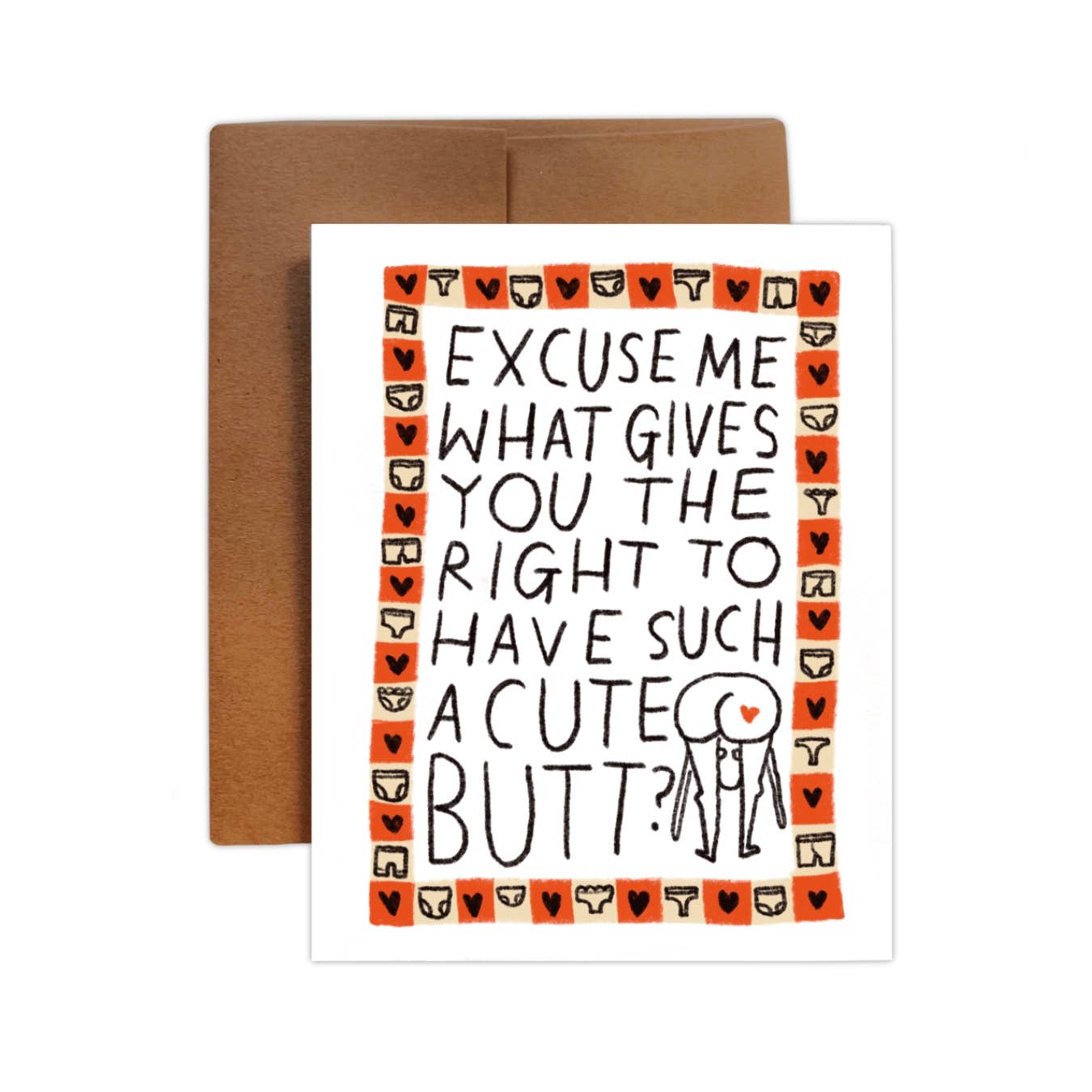 CUTE BUTT Greeting Card