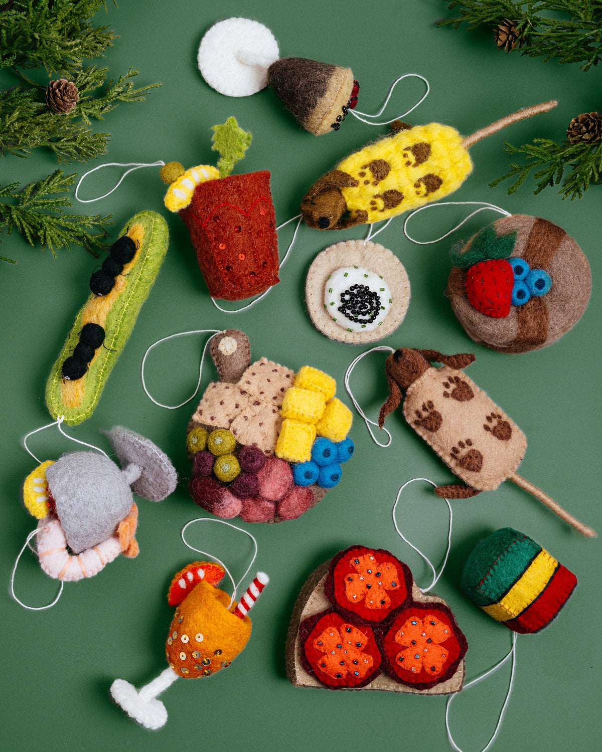 Felt Italian Rainbow Cookie Christmas Ornament