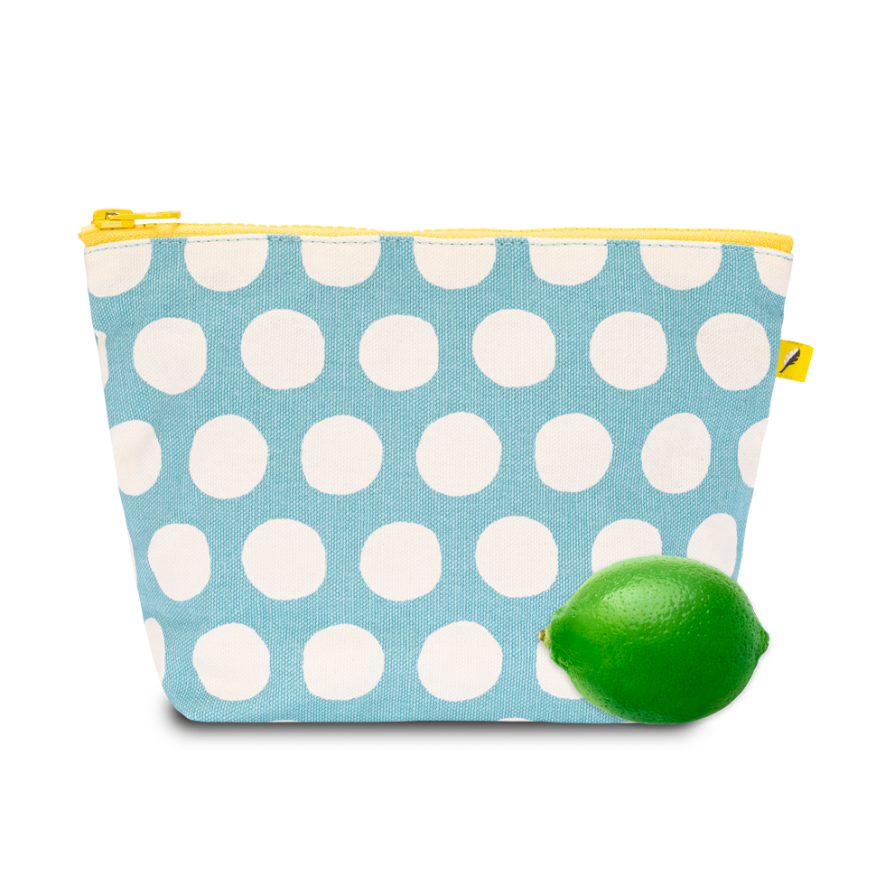 Mid Zip Bag : Dot Blue