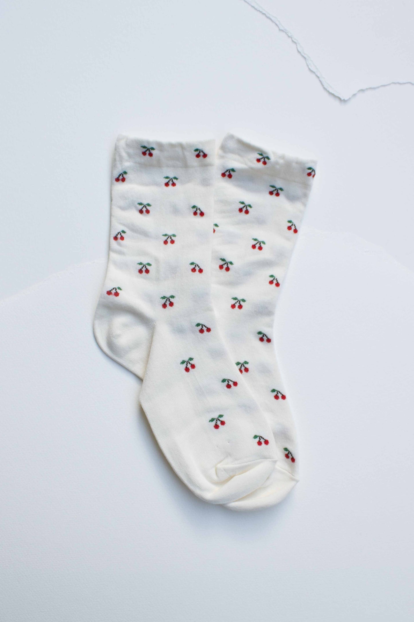 Cherry Pattern Cotton Blend Socks