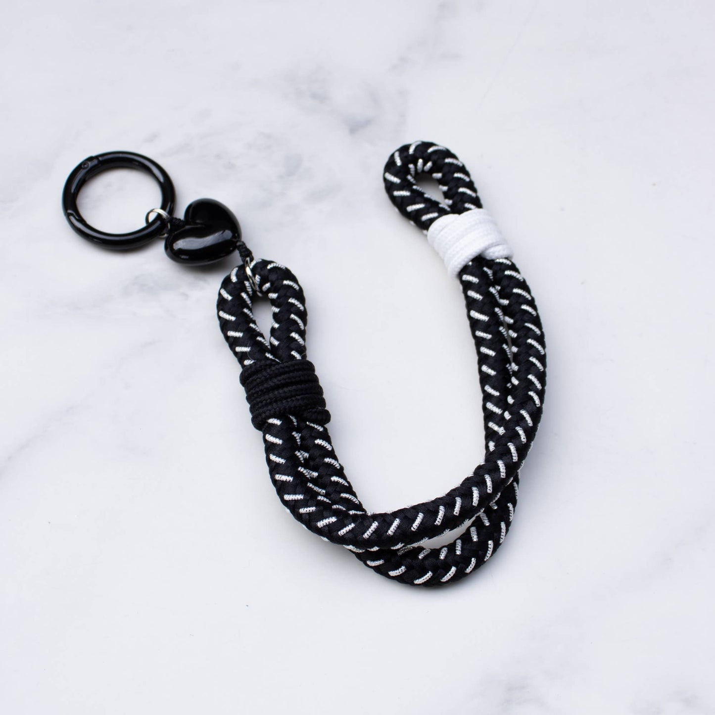 Rope Style Keychain with Heart Charm