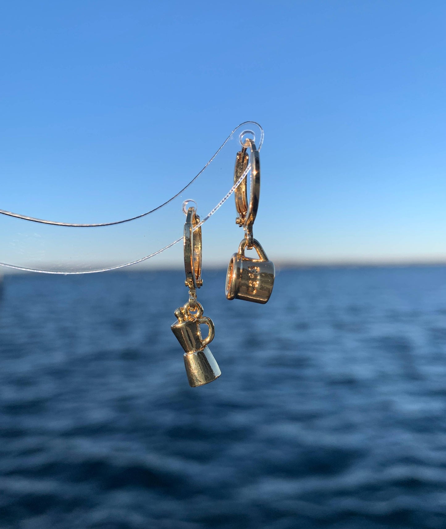 Expresso Coffee Pot and Cup Huggie Earrings