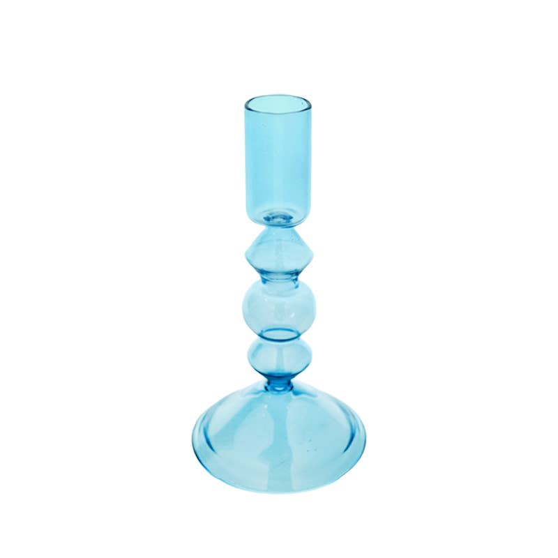 Wisteria Blue Glass Candleholder