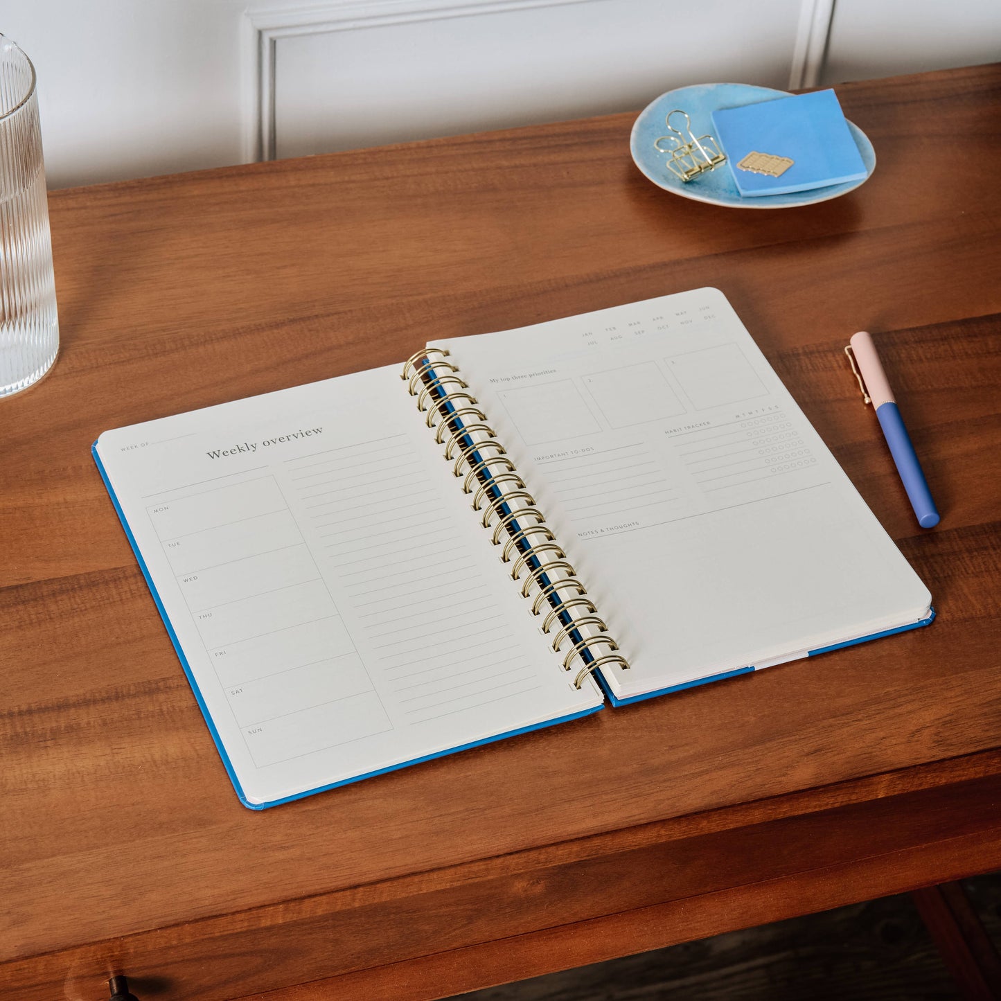Bold Hardcover Spiral Undated Daily Planner