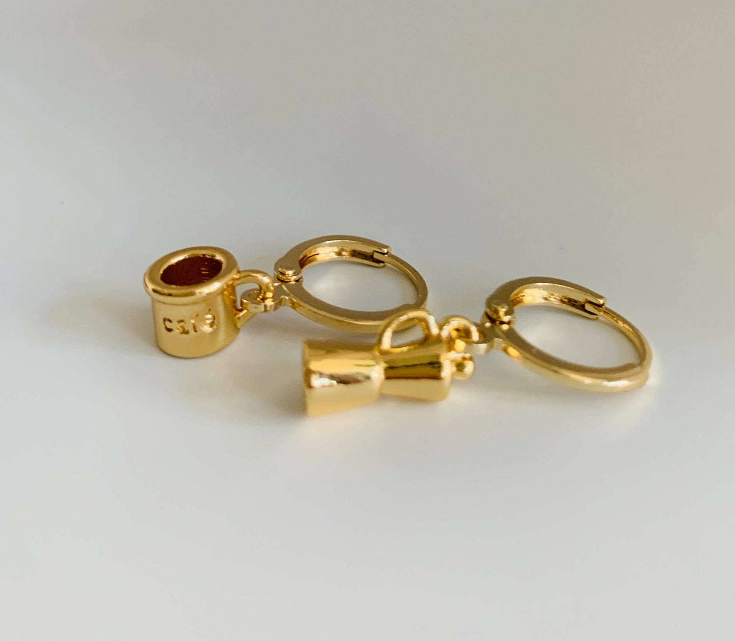 Expresso Coffee Pot and Cup Huggie Earrings