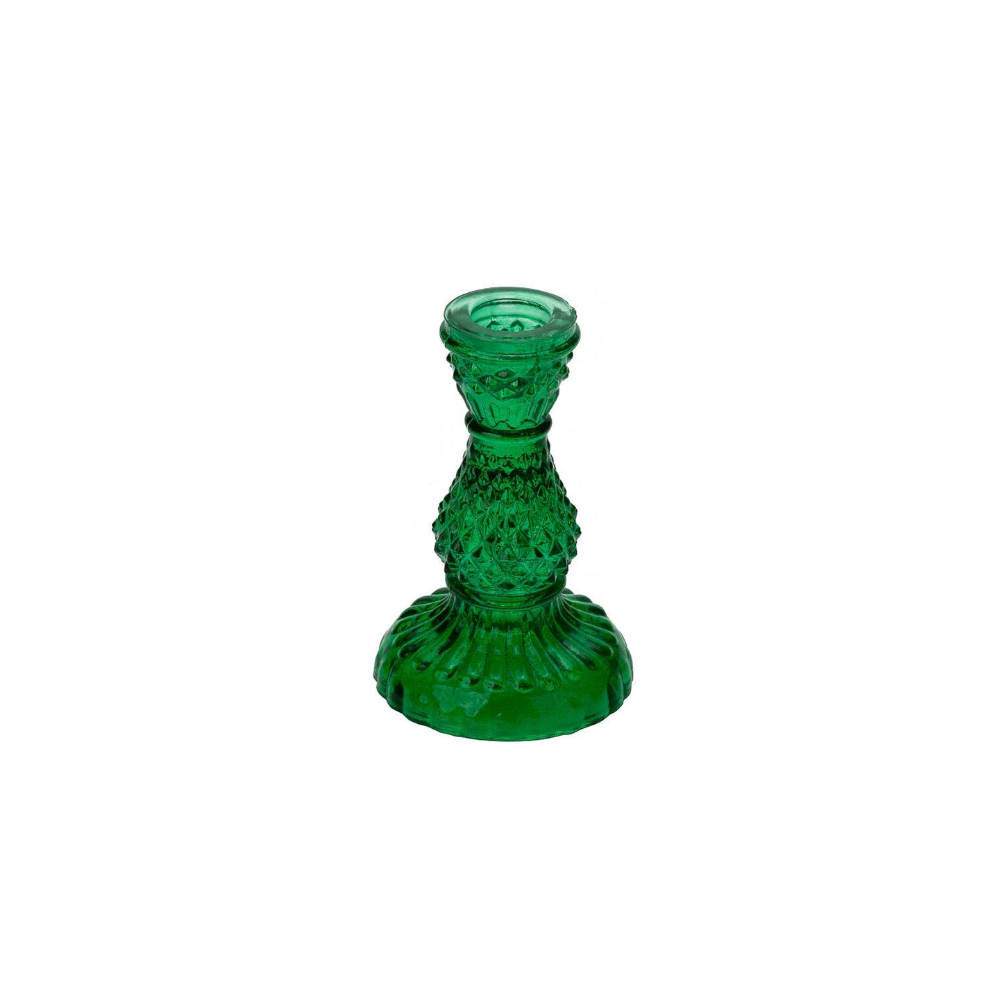 Green Glass Tinsel Candleholder
