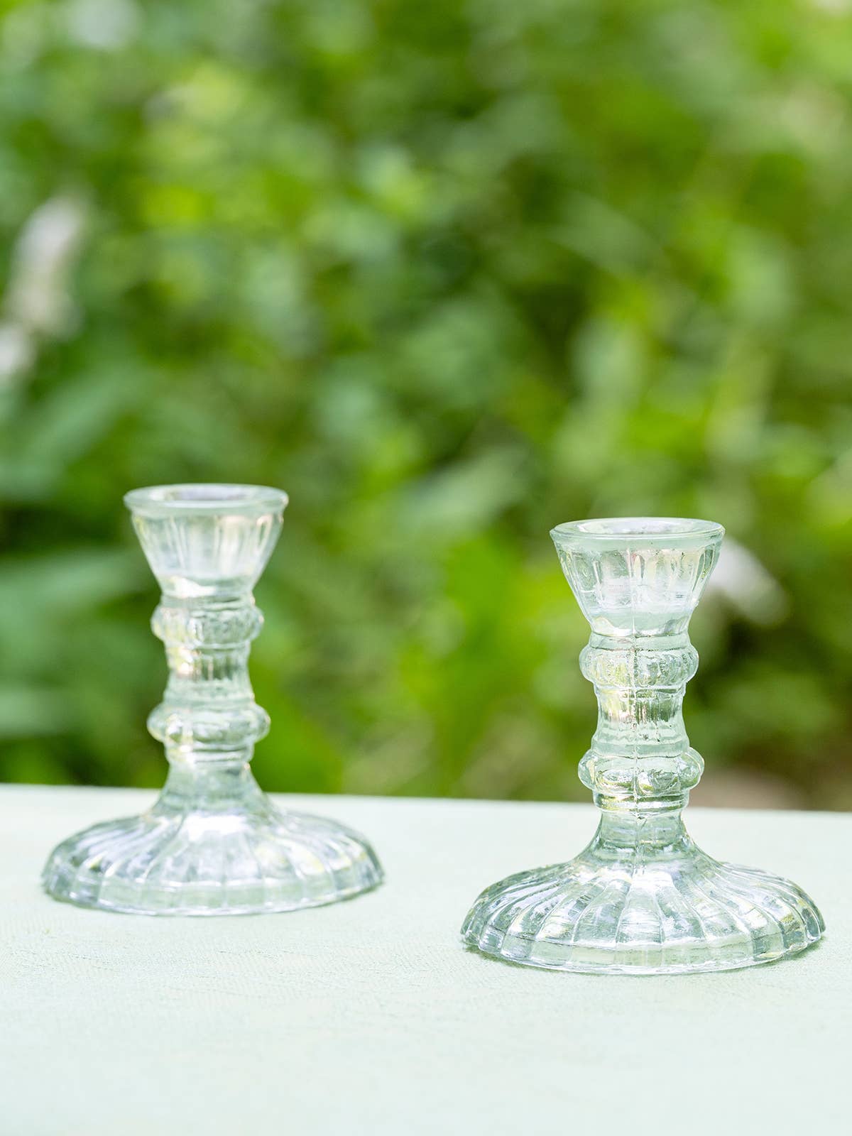 Hand Blown Clear Candlestick