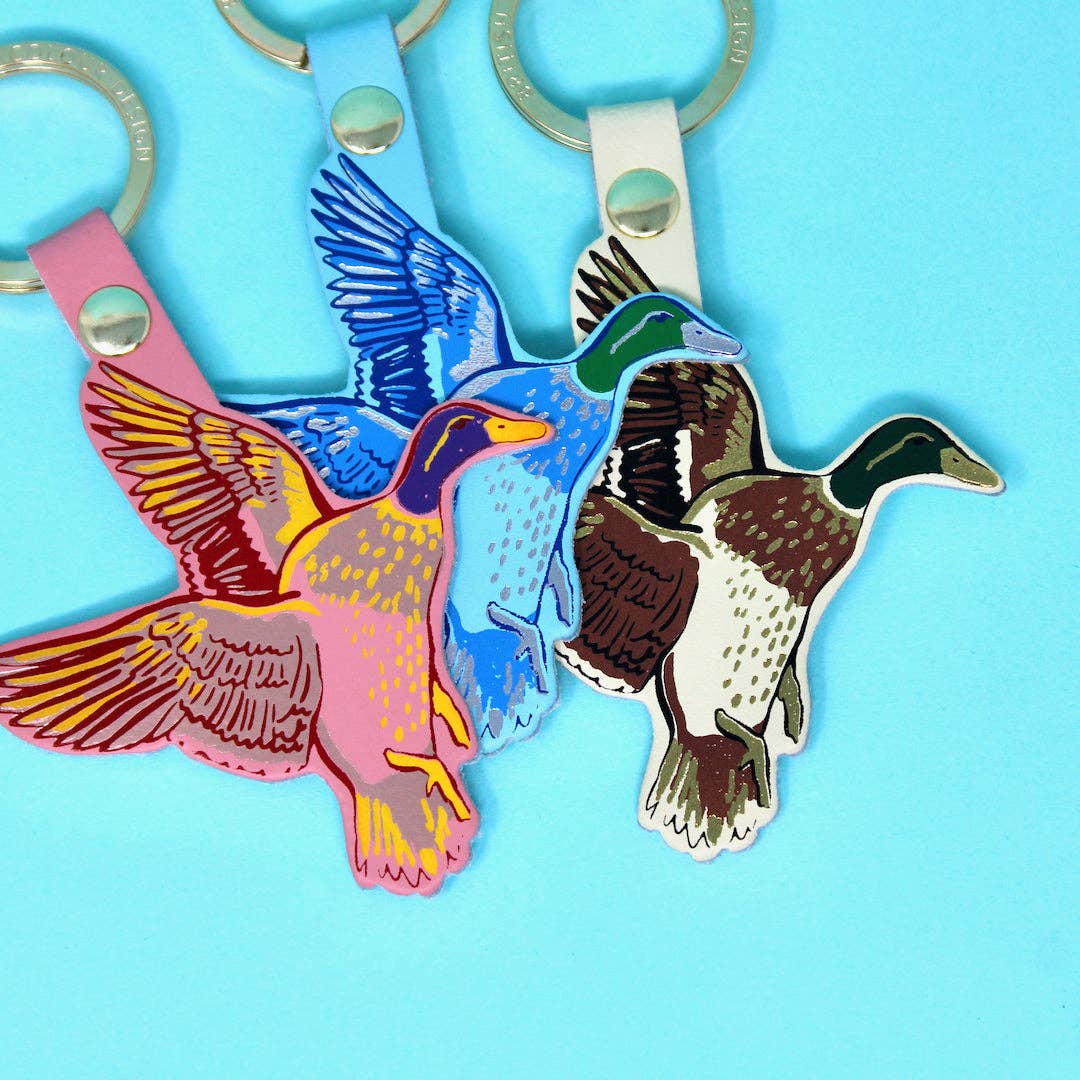 Holy Duck Leather Keychain